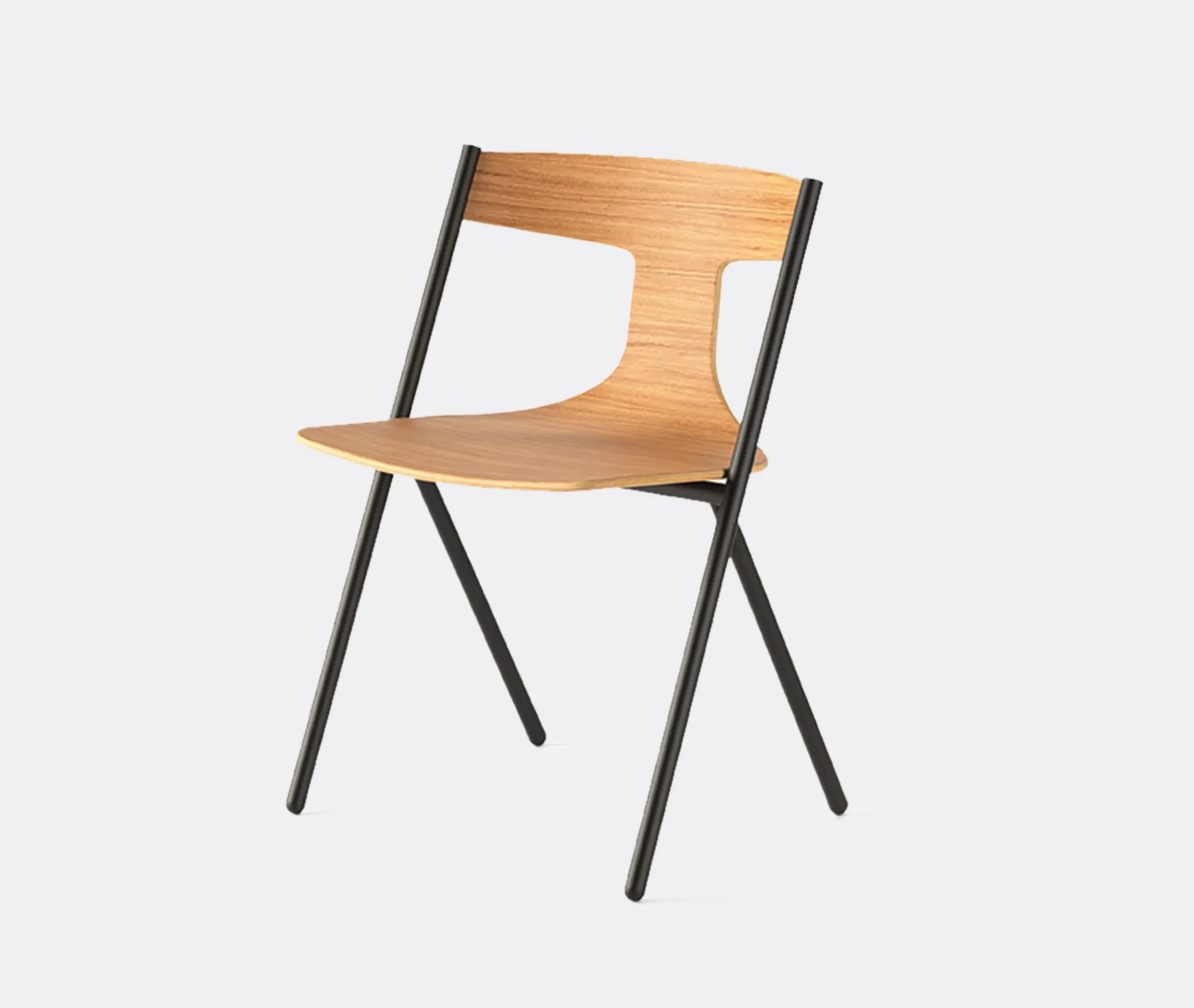 Quadra Chair with Steel Frame - Oak, Plywood image