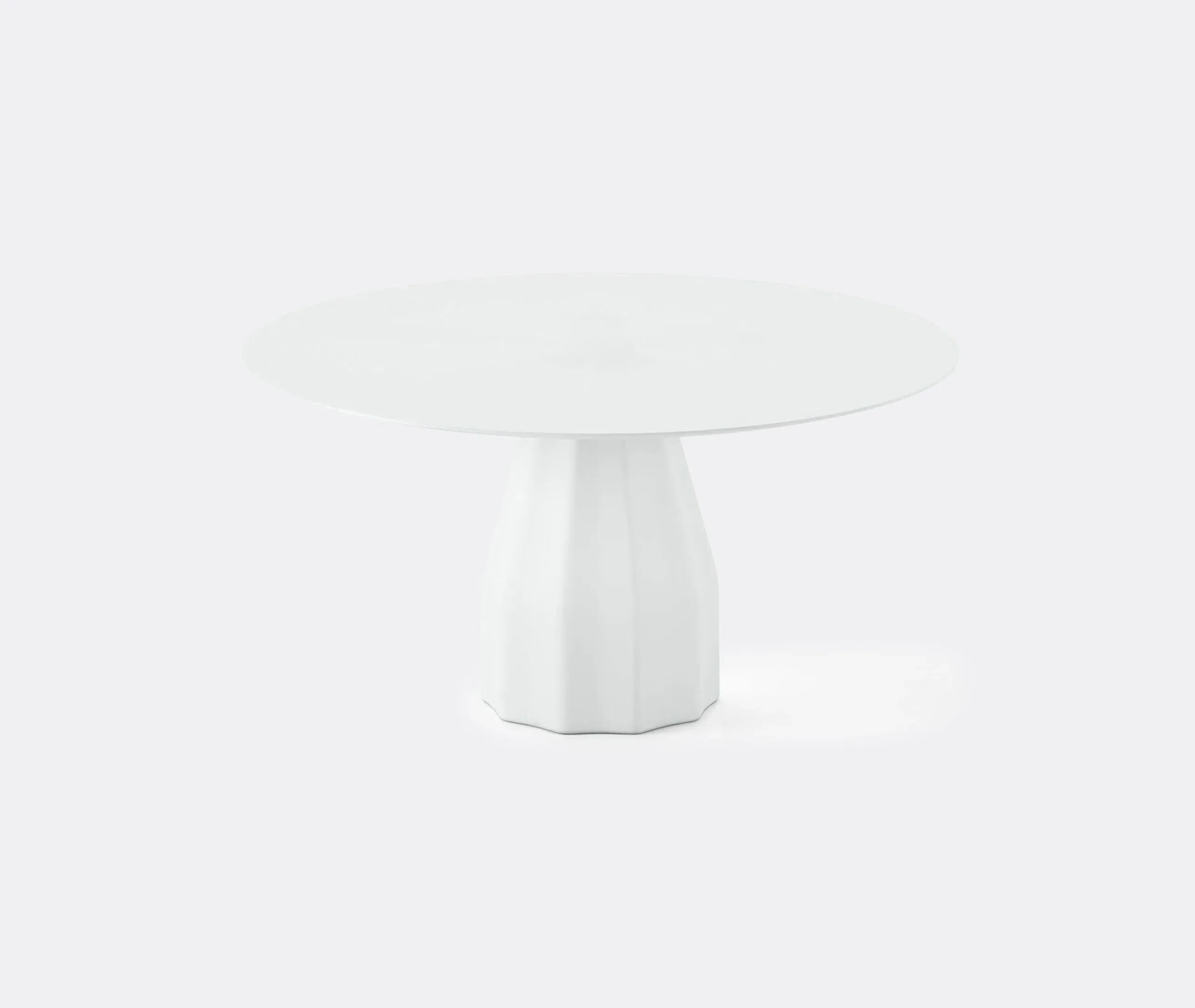 Side Table with Sculptural Base - White, Steel