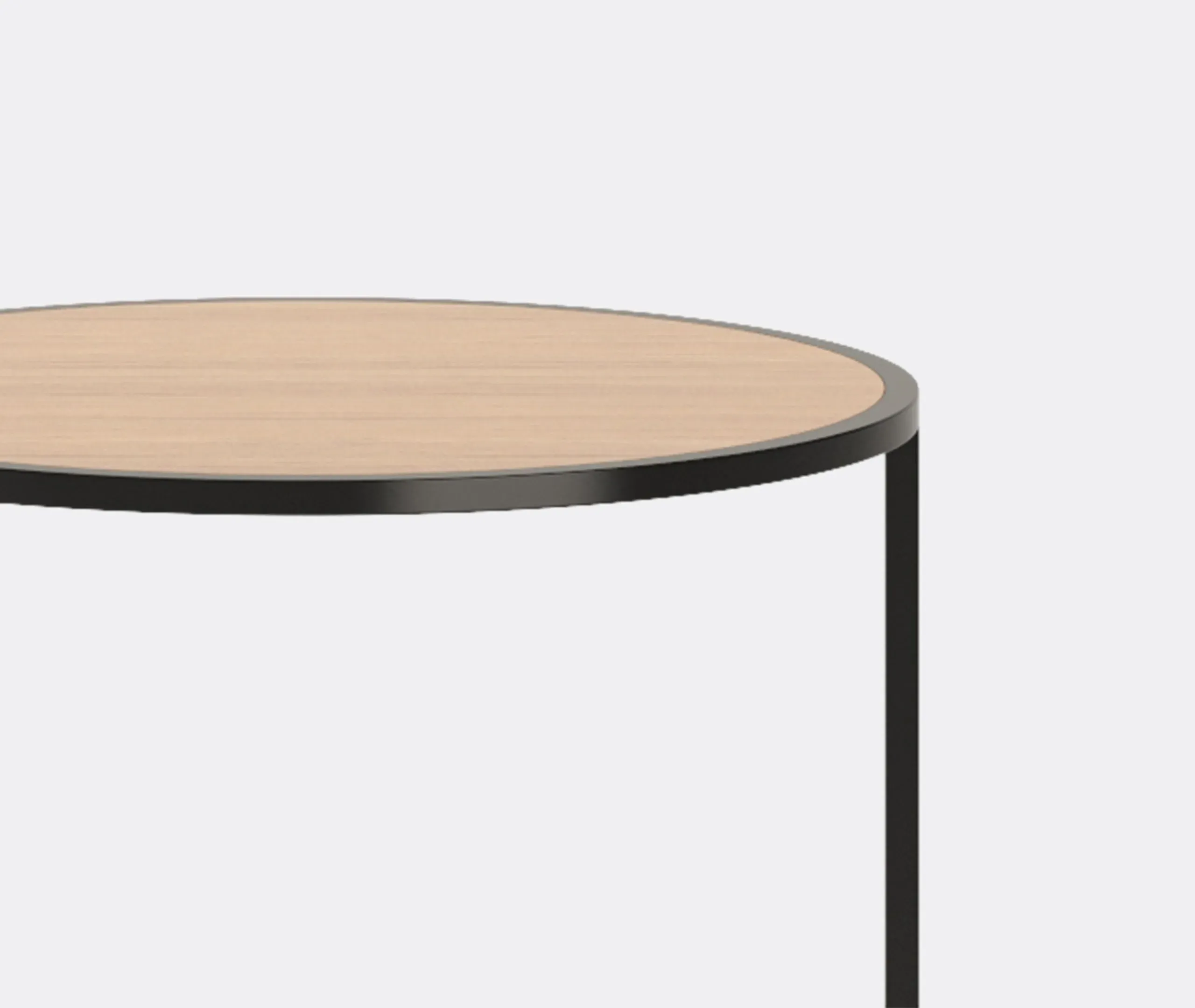 Side Table with Steel Frame - Oak, Wood