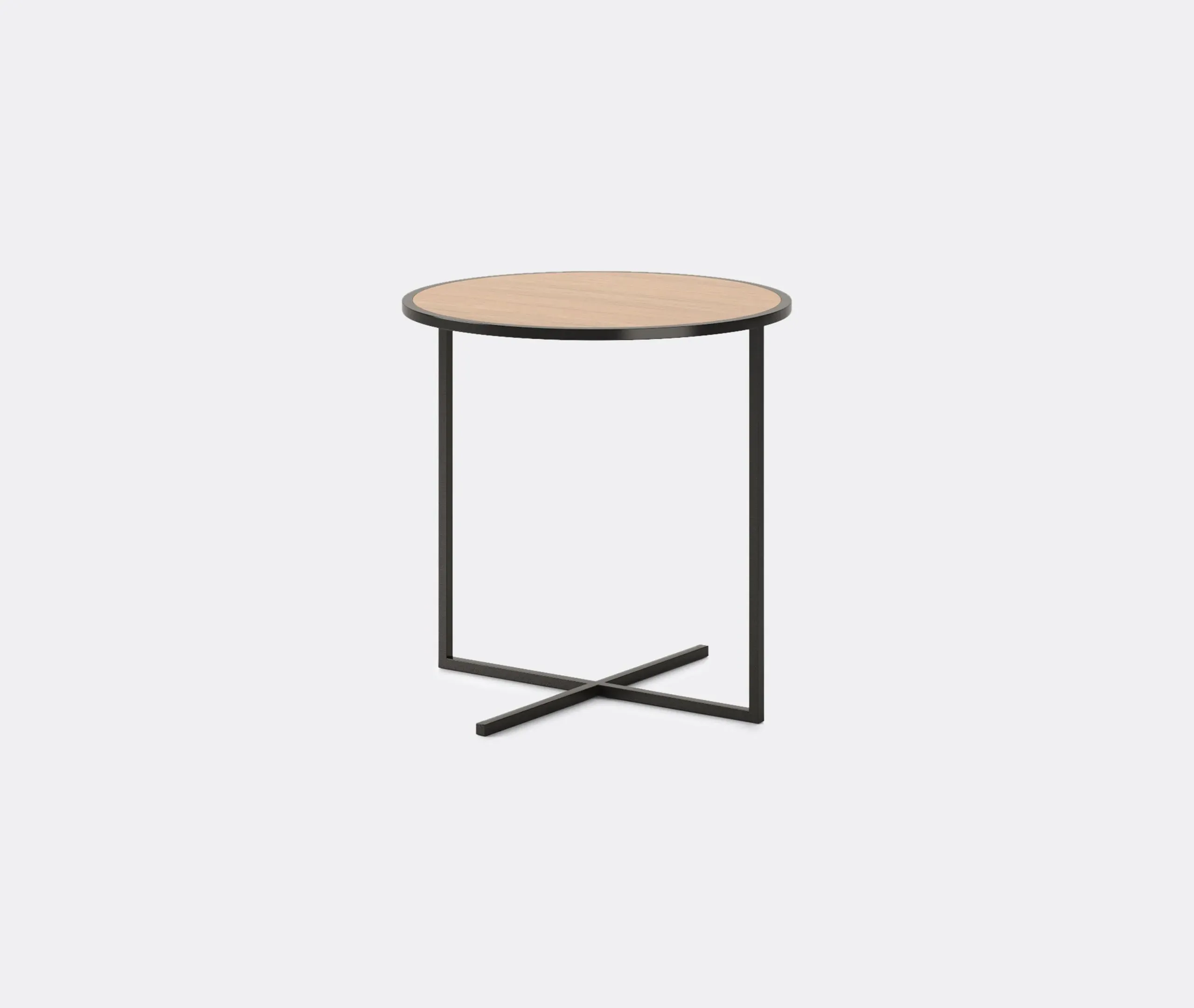 Side Table with Steel Frame - Oak, Wood