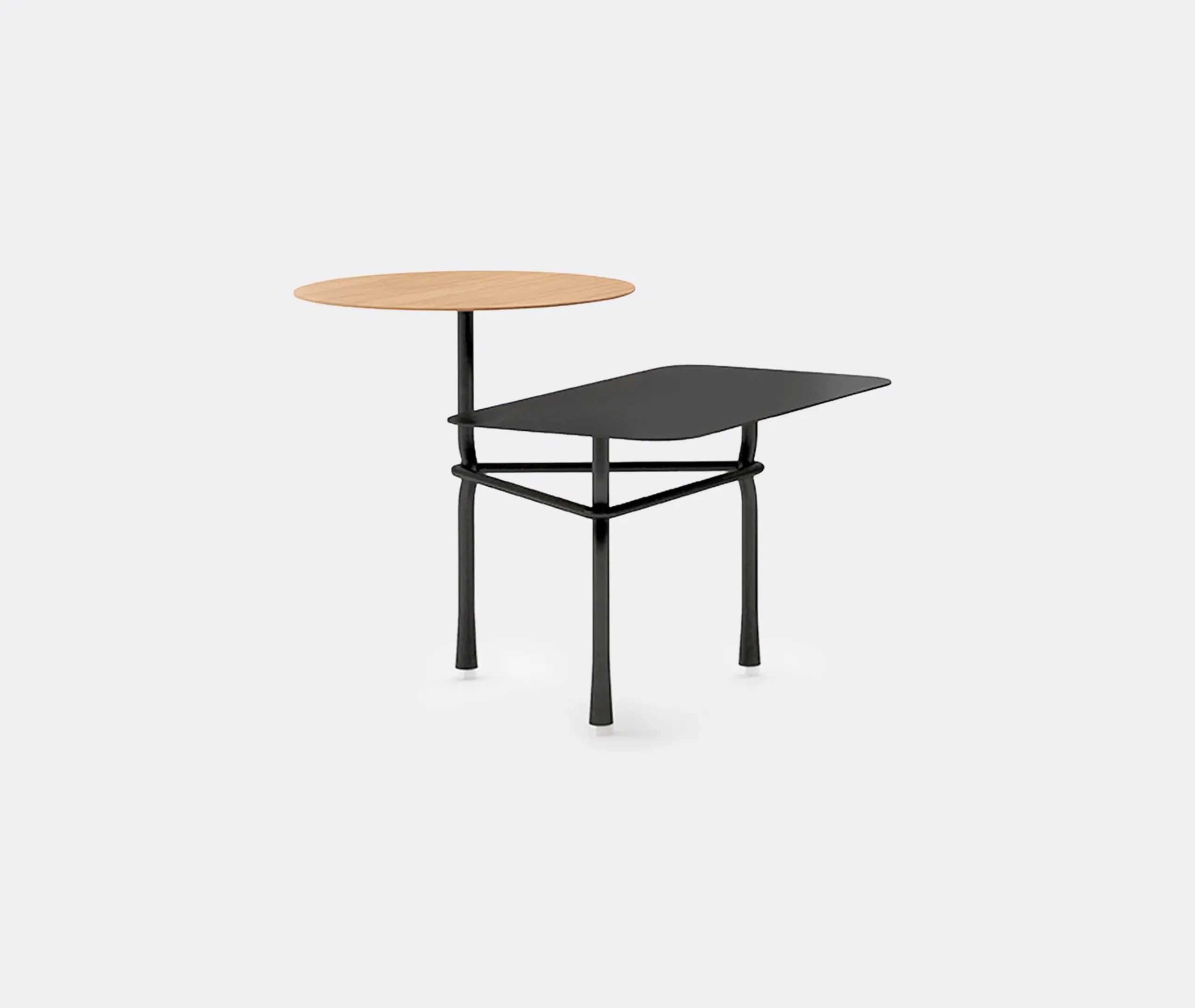 Tiers Low Table - Black, Oak image