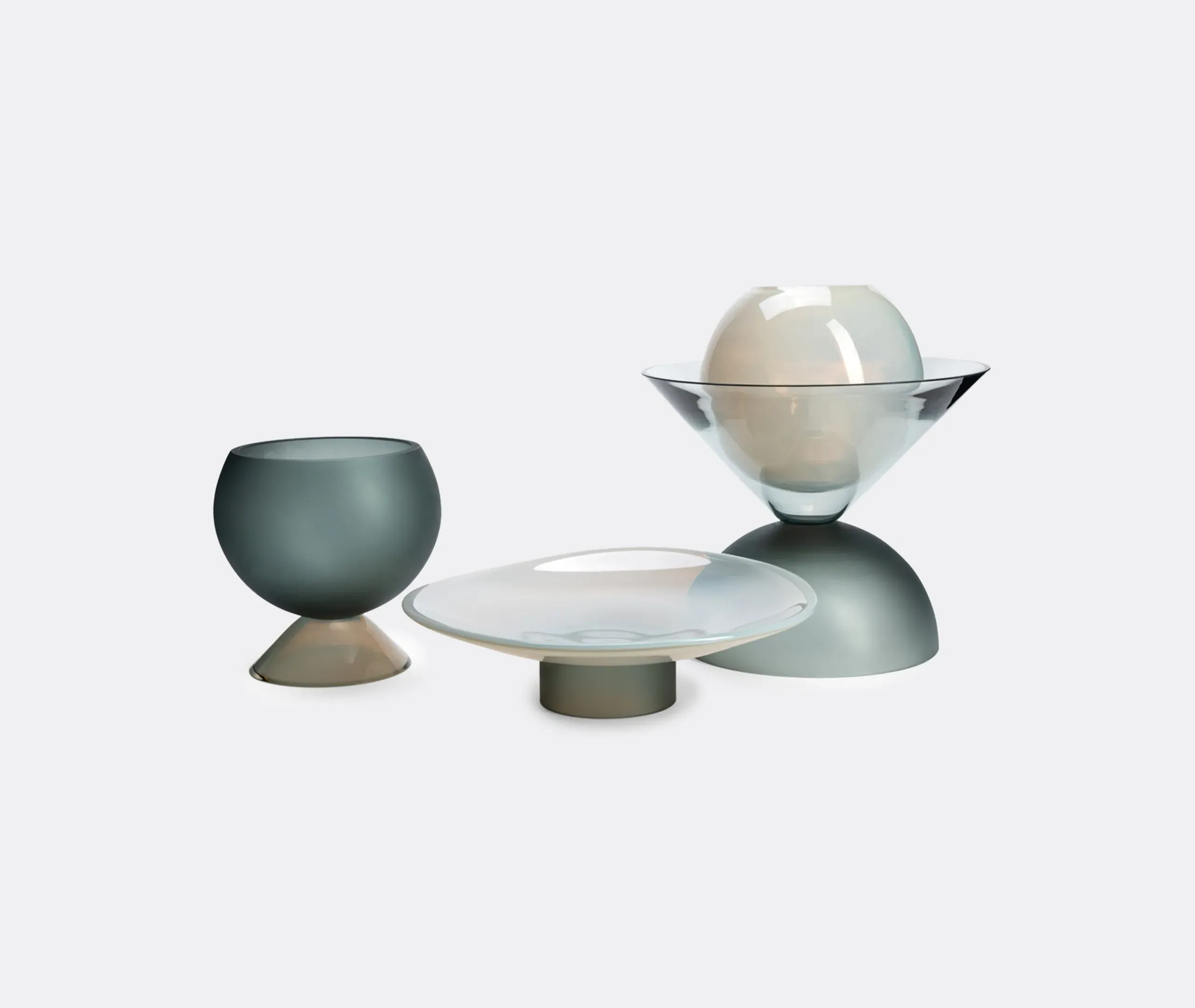 Equilibri Short Vase - Cipria, Murano Glass