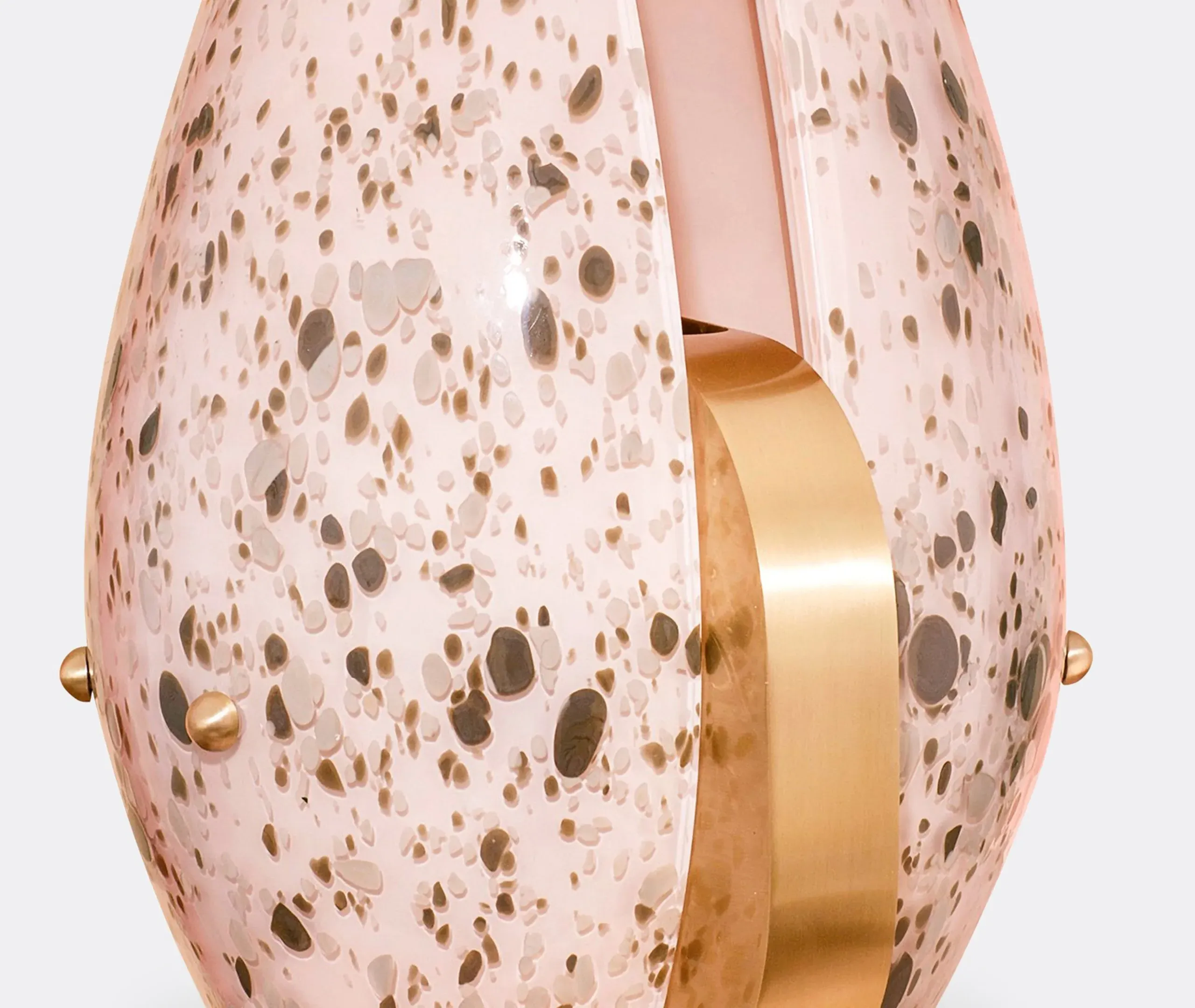 Fauna Scarabeo Egg-Shaped Vase with Brass Stand - Multicolor