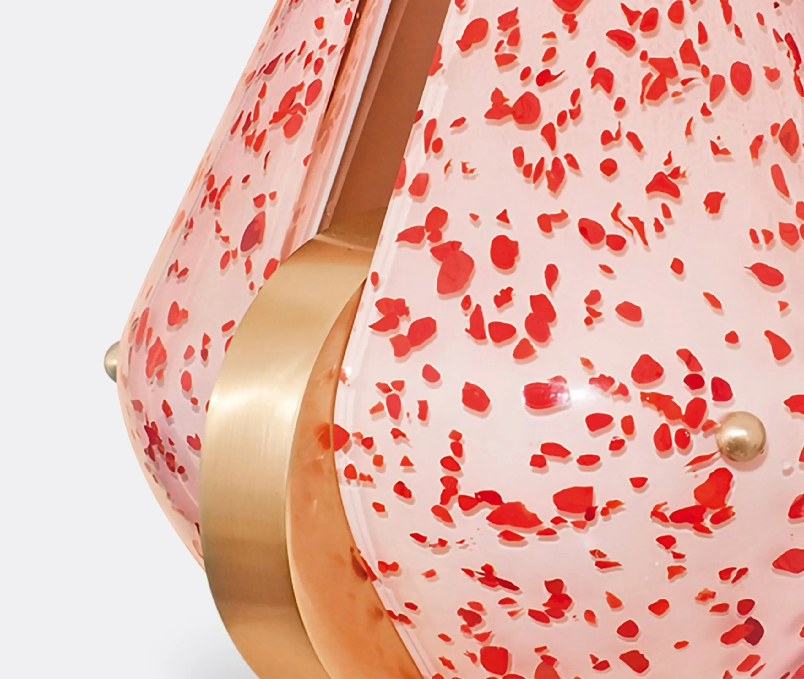 Fauna Scarabeo Egg-Shaped Vase with Brass Stand - Pink