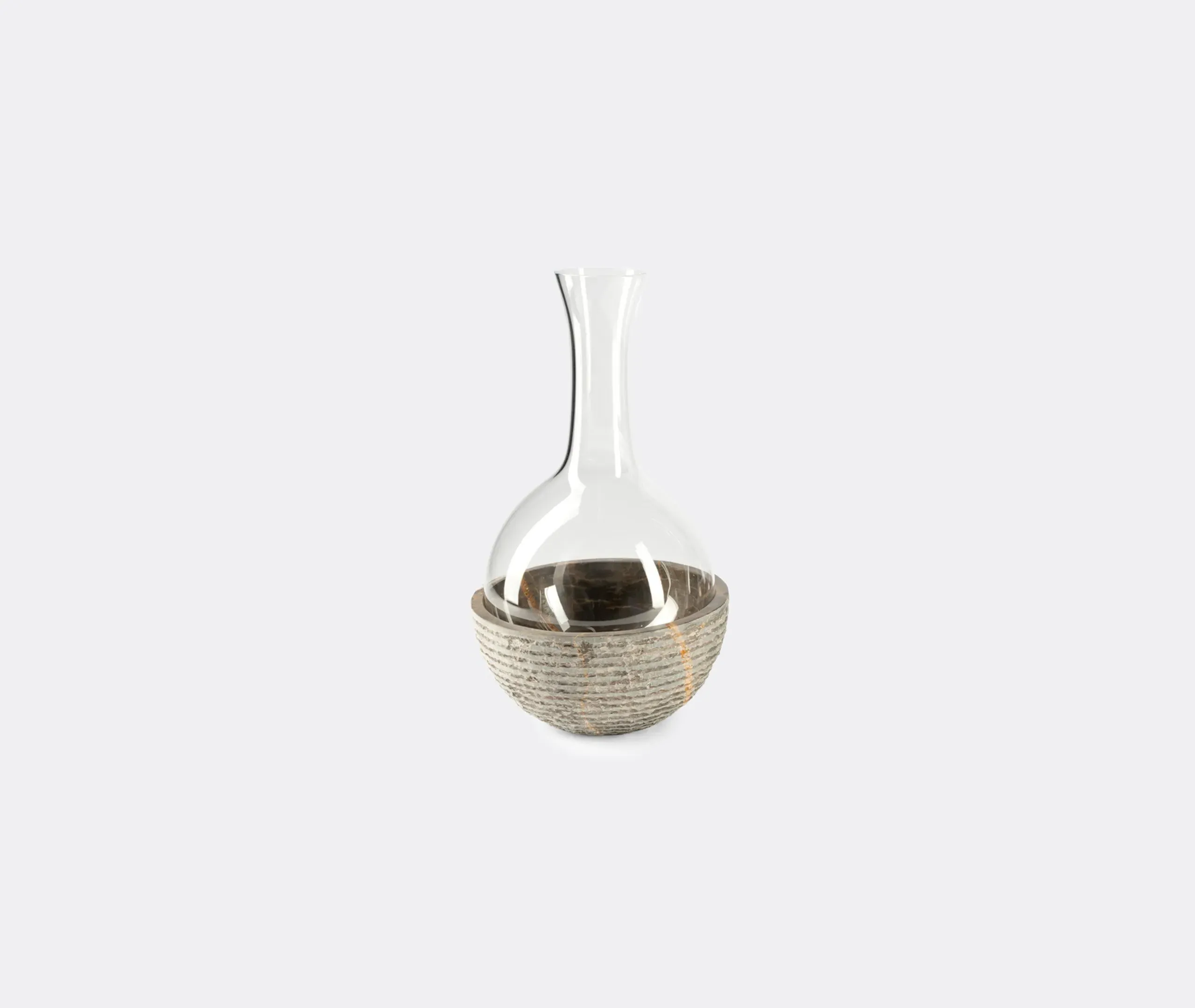 Large Carafe with Marble Base - Grey, Glass