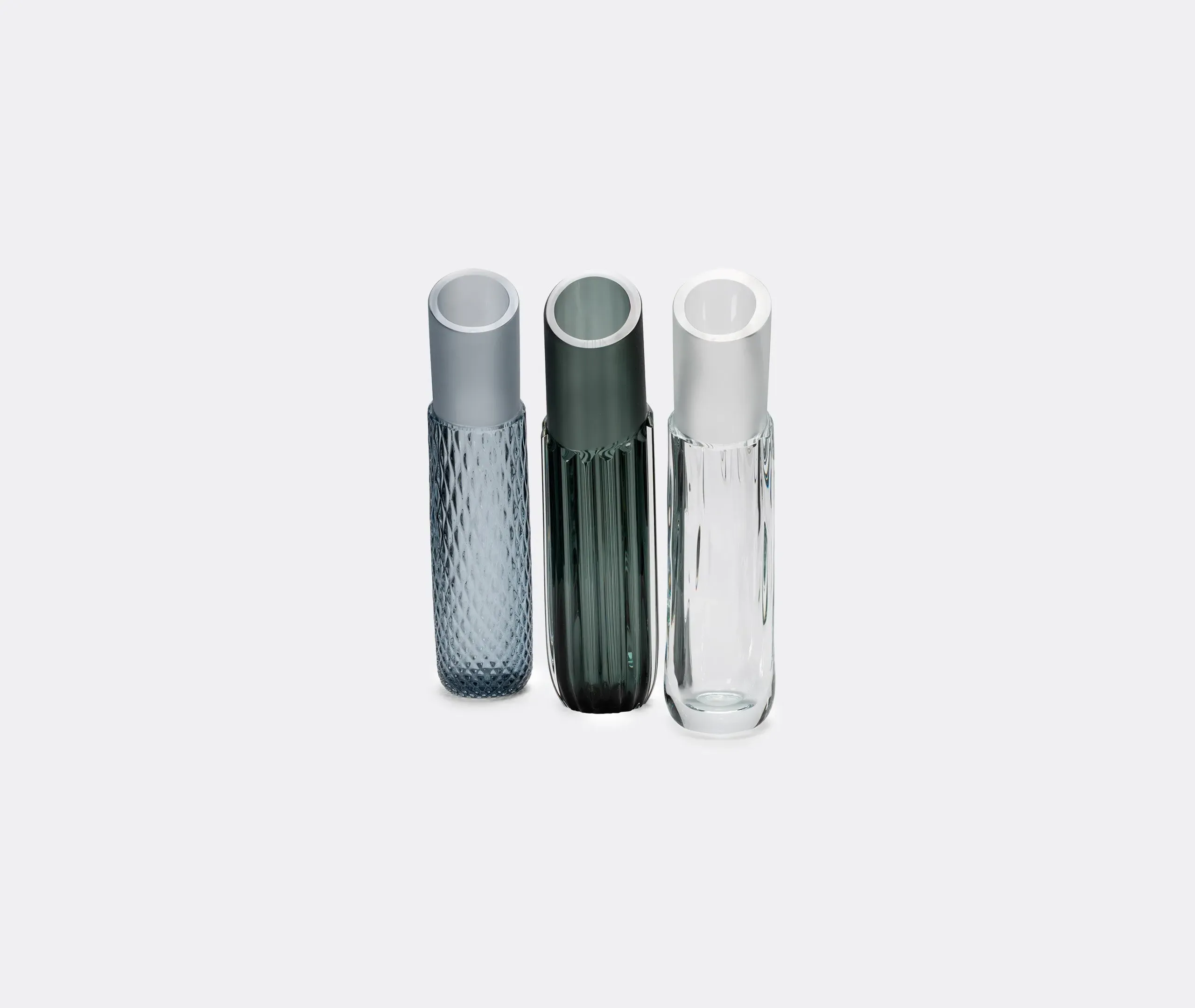 Lipstick Vase - Steel, Murano Glass