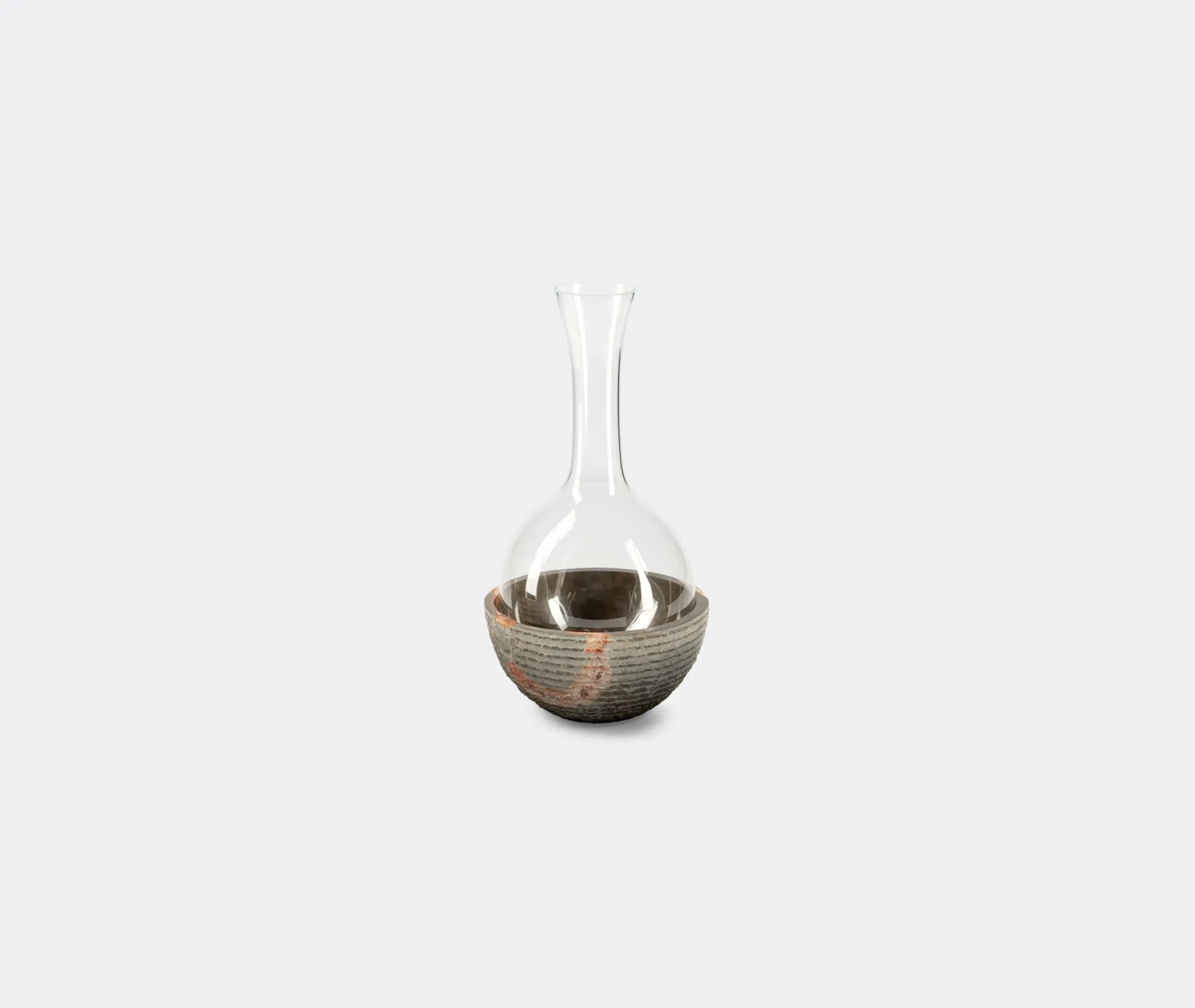 Medium Carafe with Marble Base - Grey, Glass