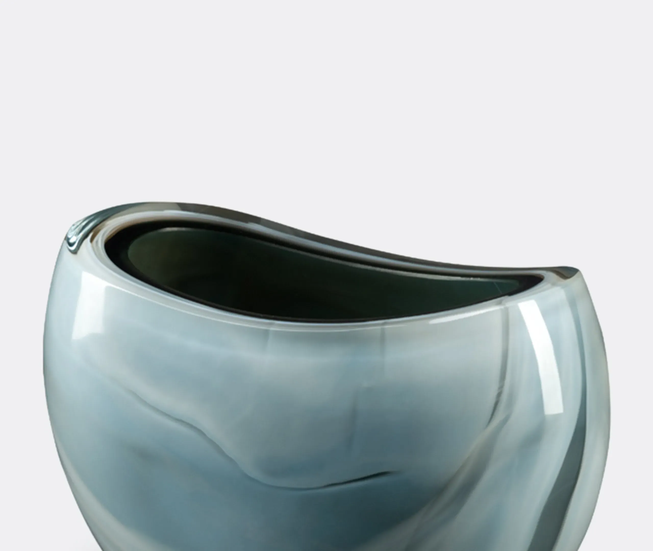 Small Vase with Wave Design - Grey, Murano Glass