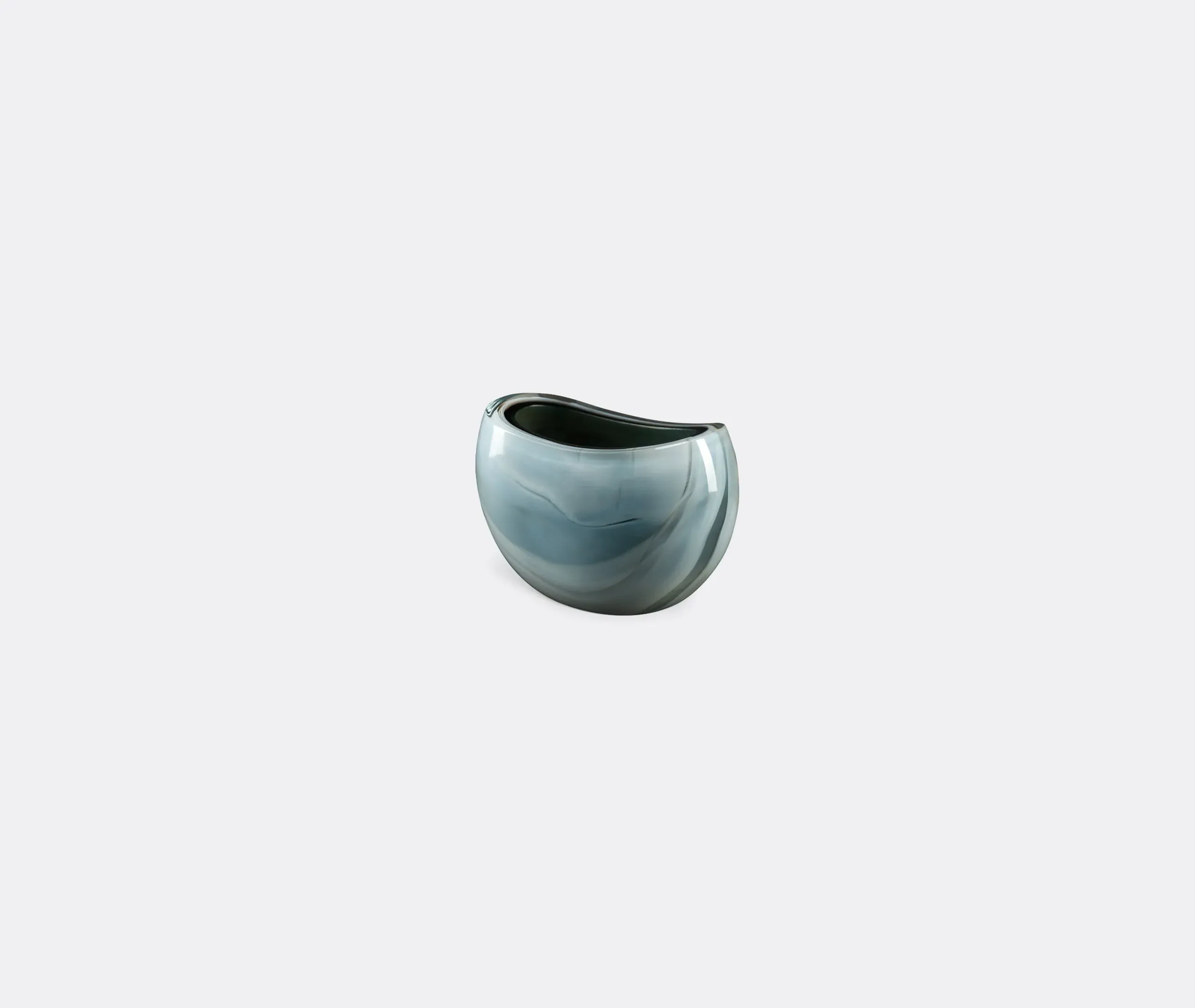 Small Vase with Wave Design - Grey, Murano Glass image
