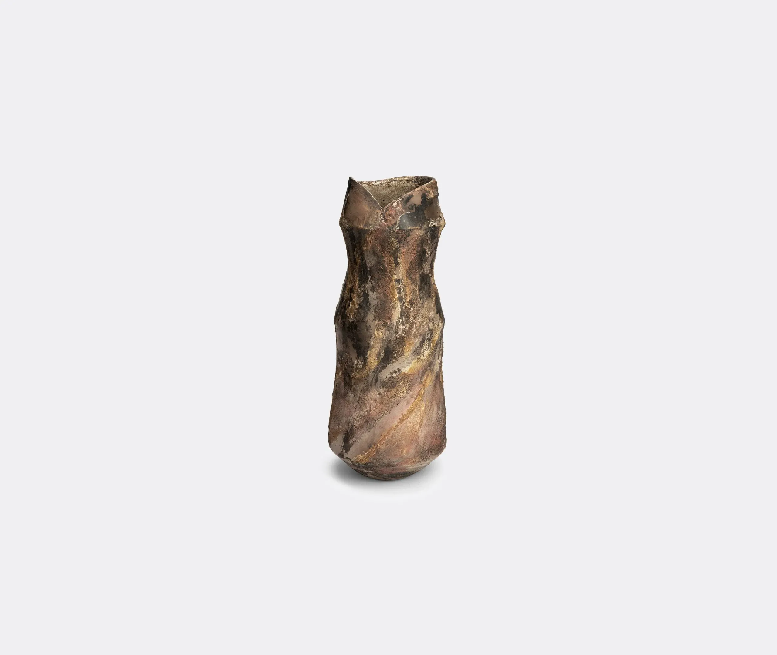 Tall Vase with Textured Finish - Beige, Ceramic