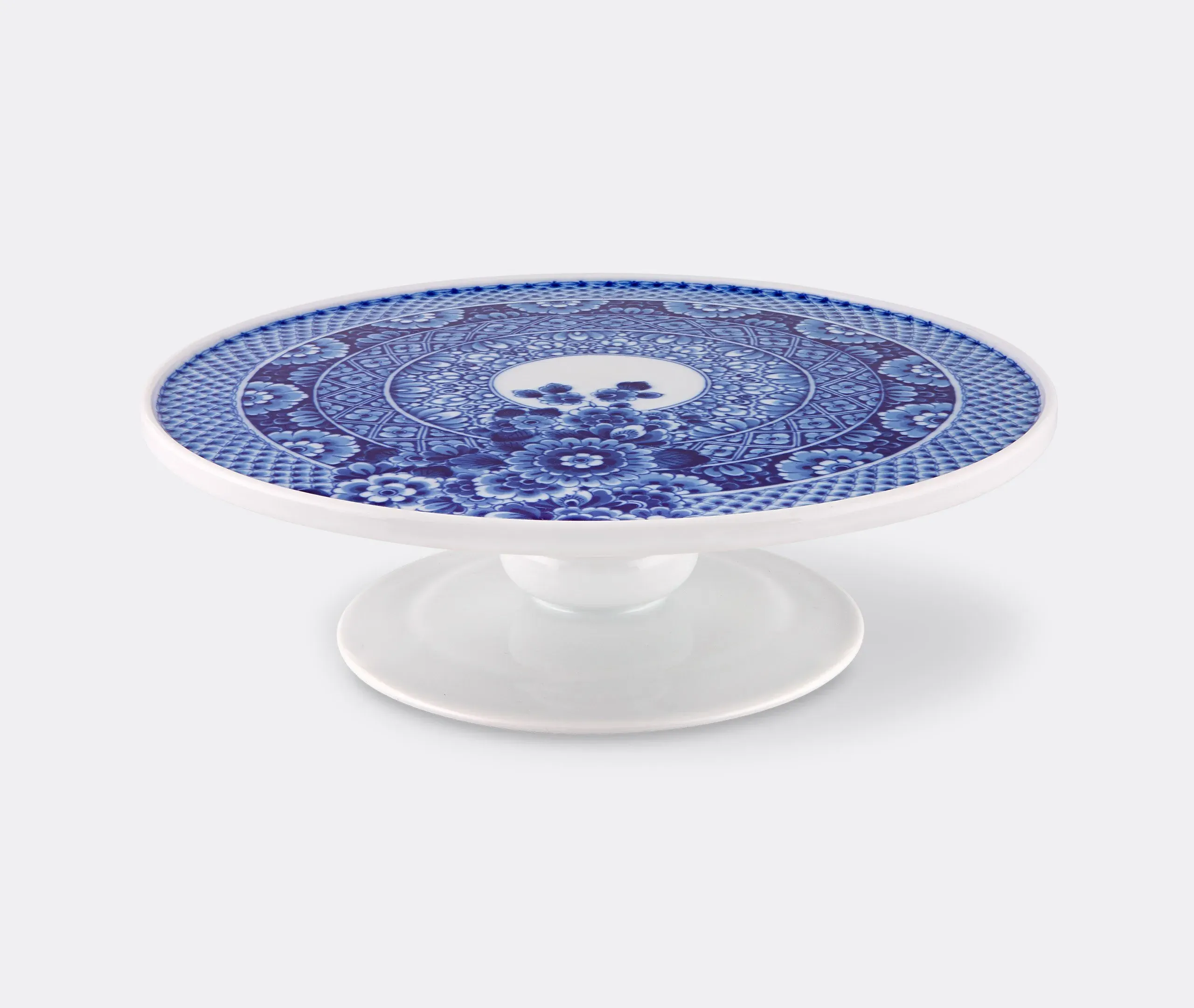 Cake Stand with Sculptural Design - Blue, Porcelain image