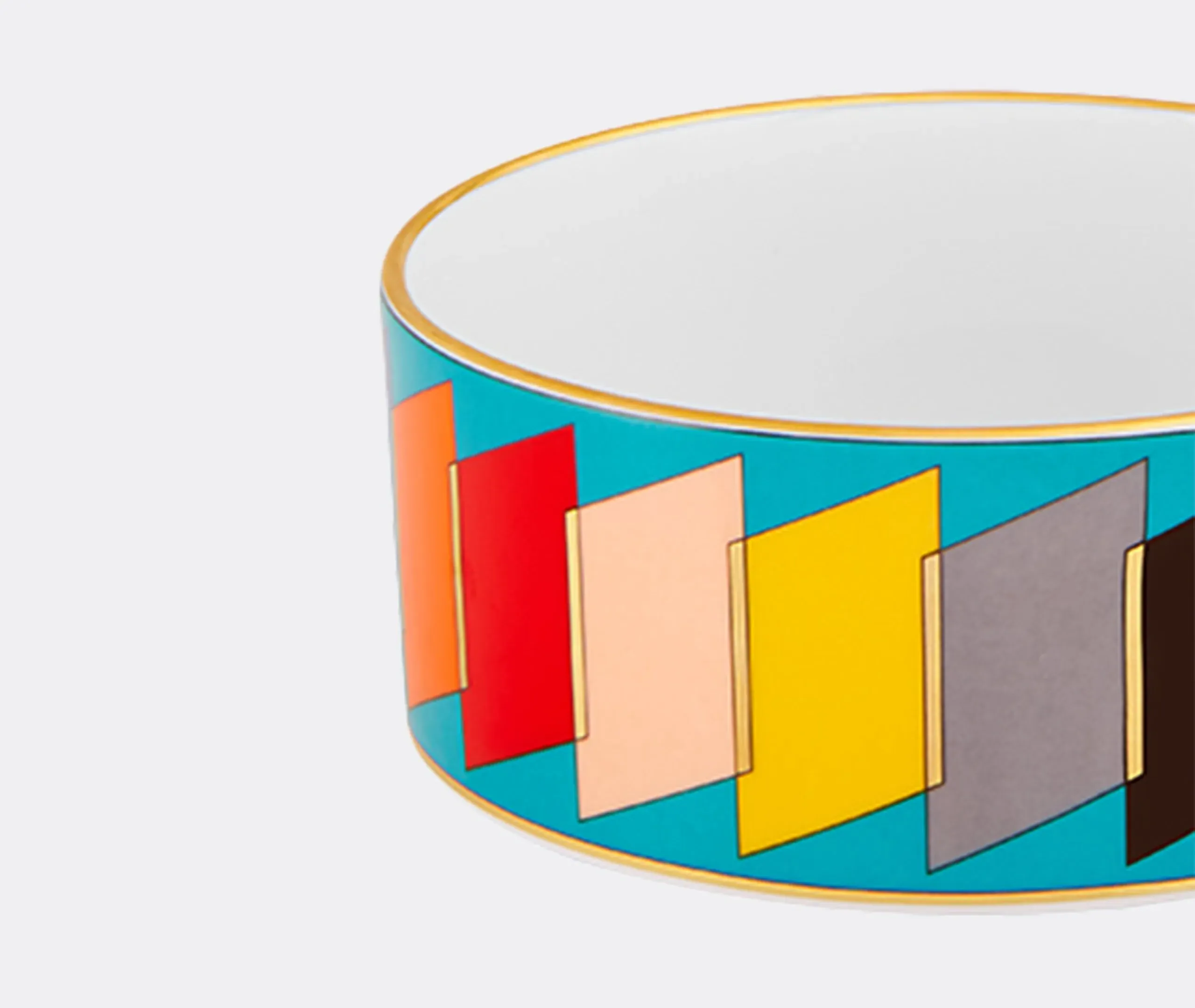 Cereal Bowl with Geometric Design - Multicolor