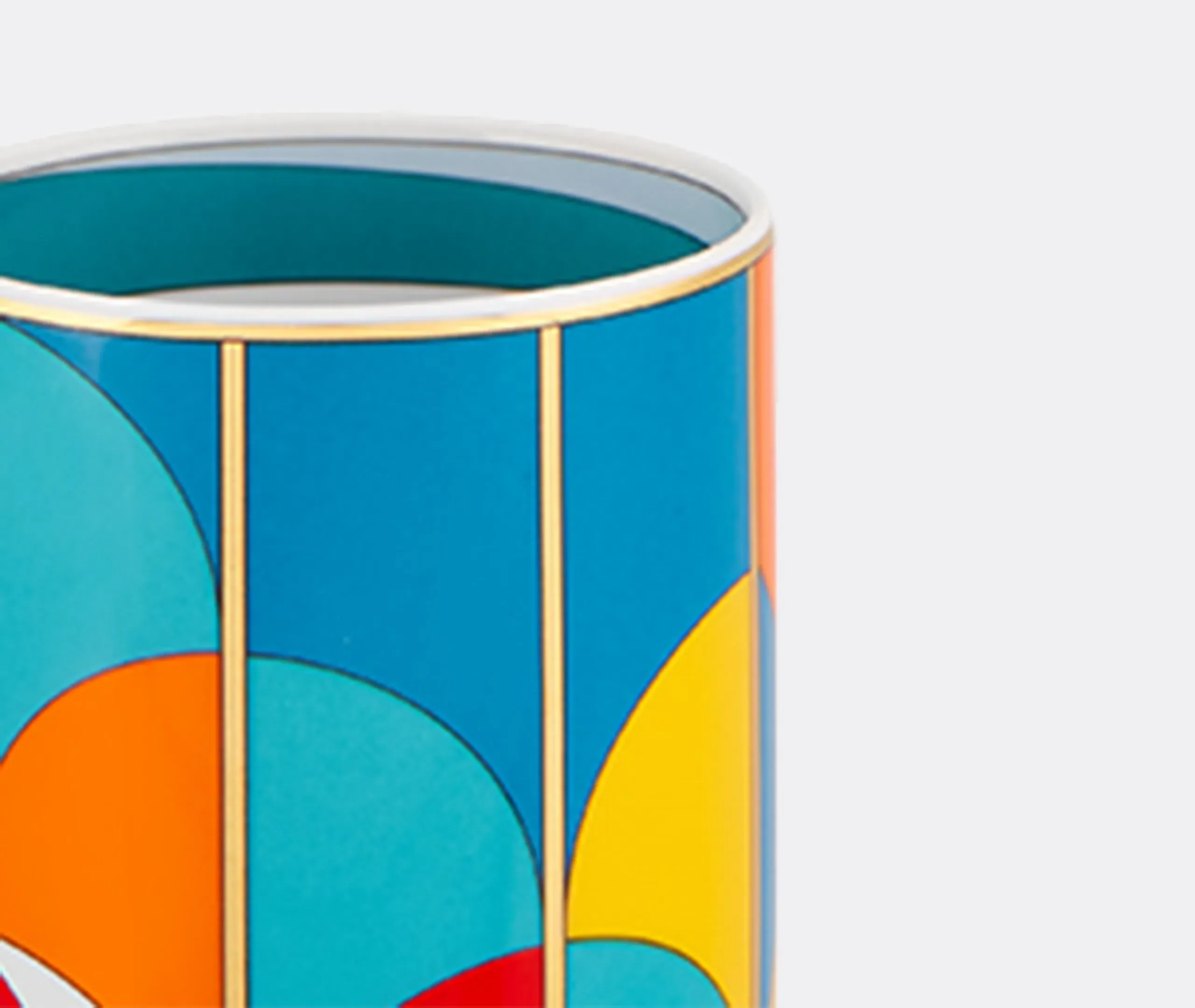 Mug with Geometric Pattern - Multicolor, Porcelain