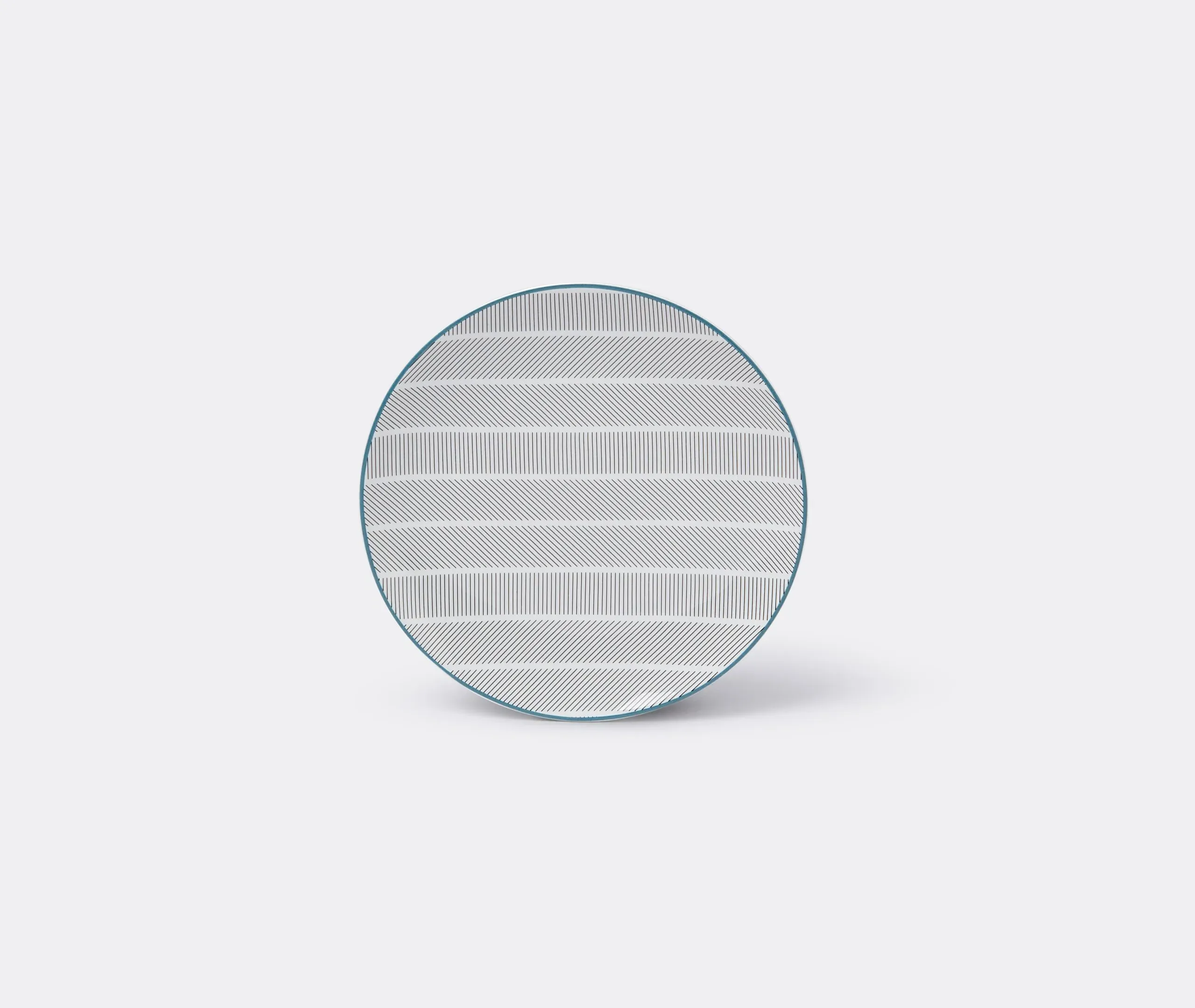 Small Side Plate with Striped Design - White, Porcelain image