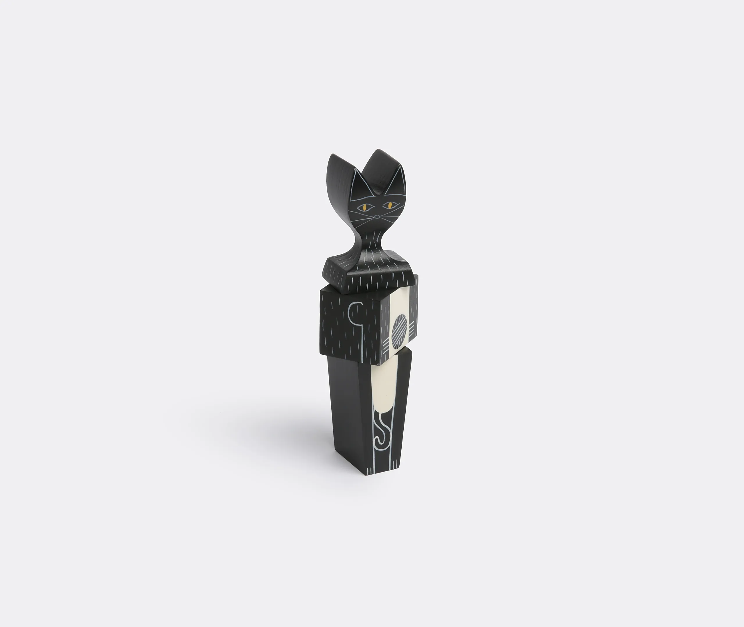 Alexander Girard Cat Wooden Doll - Black alternate view
