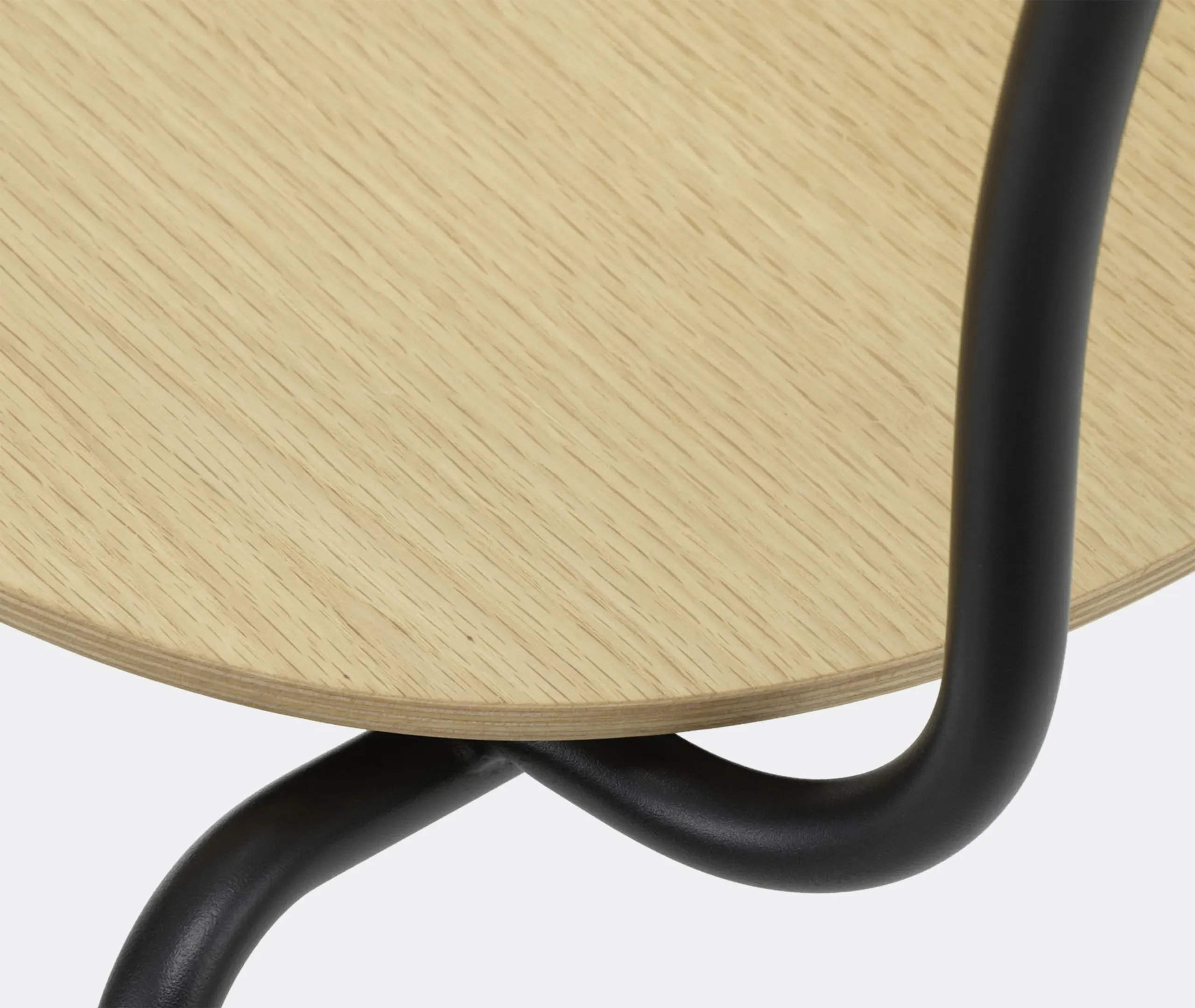 Dining Chair with Steel Base - Light Oak, Plywood