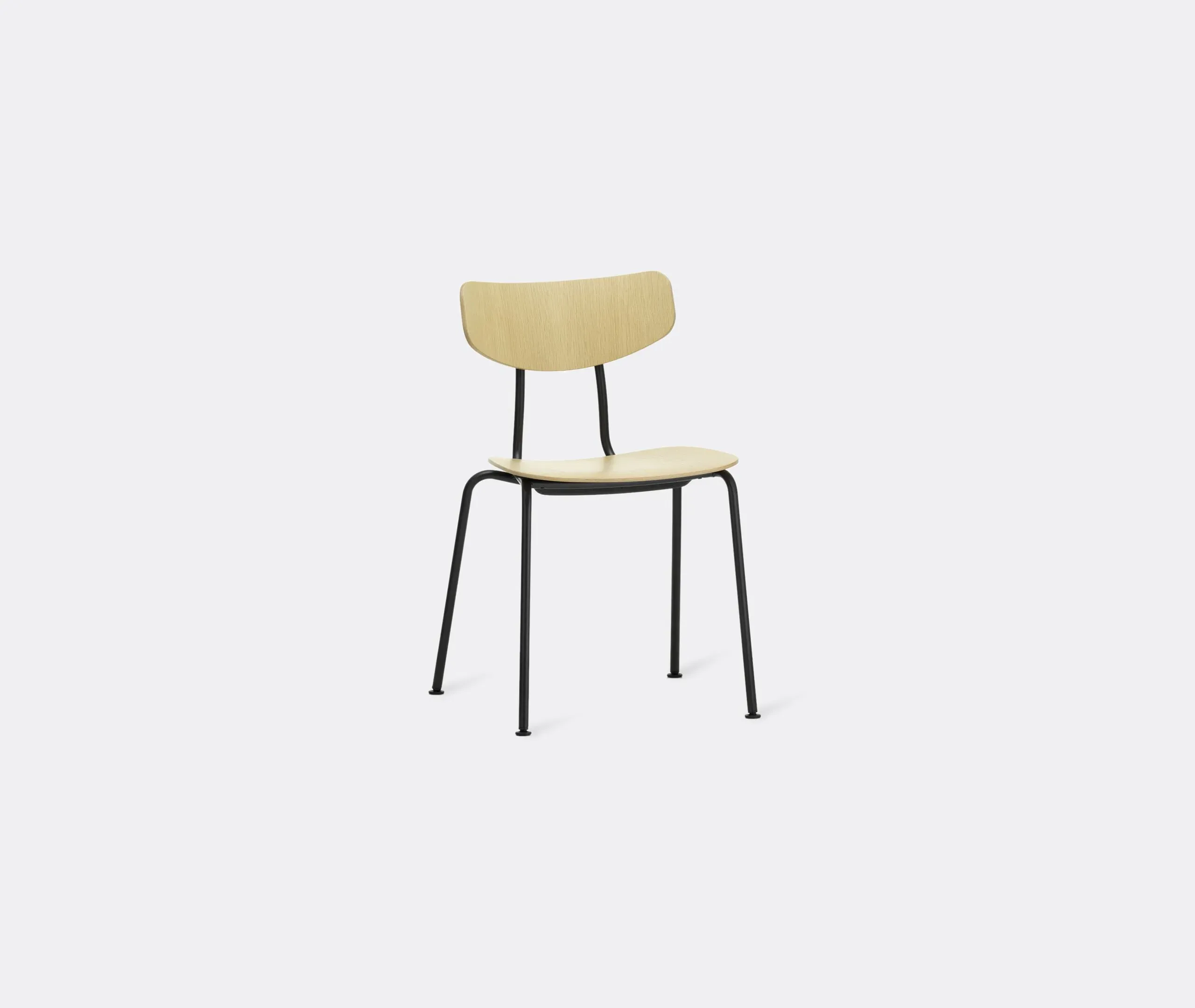 Dining Chair with Steel Base - Light Oak, Plywood