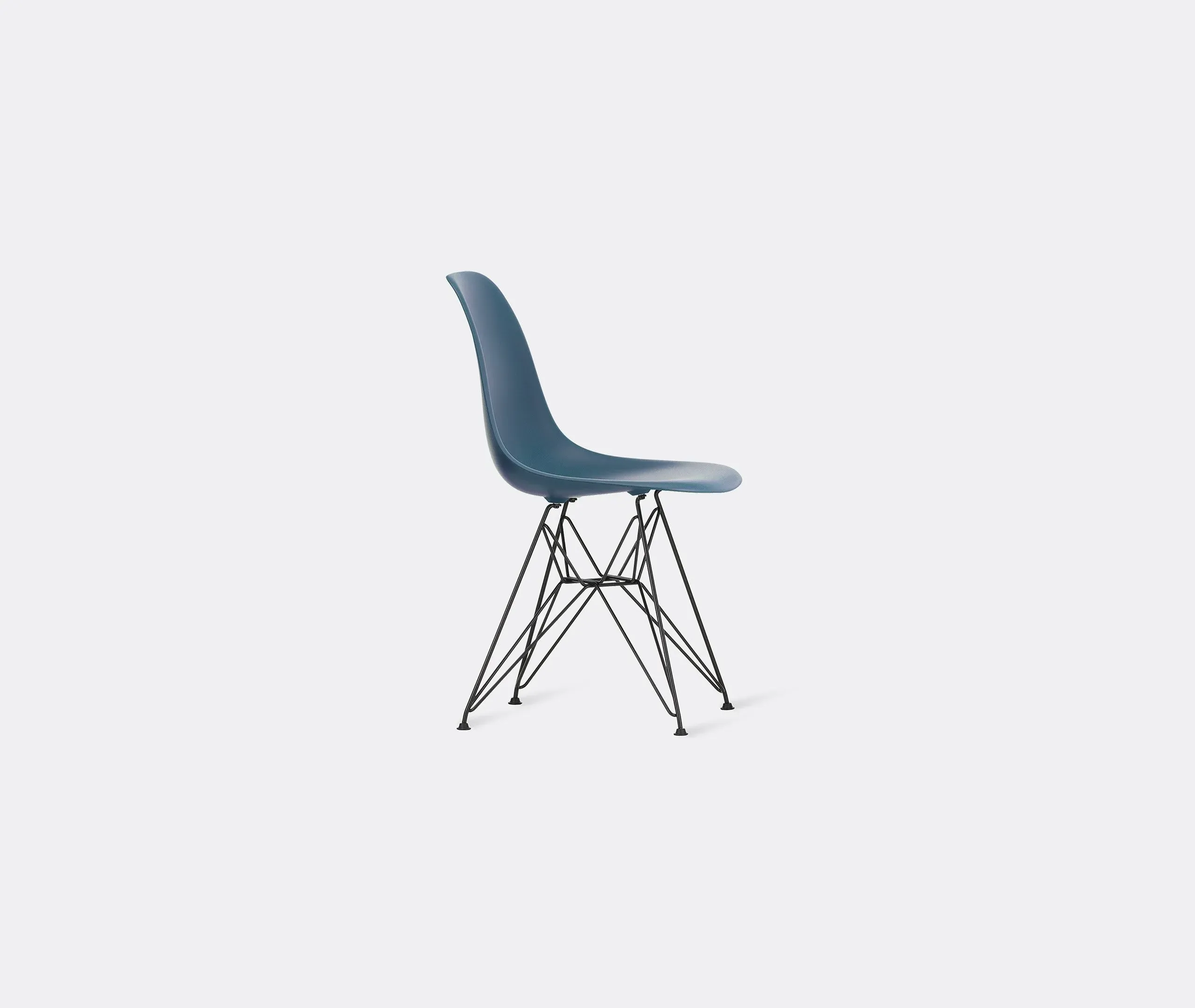 DSR Side Chair with Wire Base - Blue, Steel