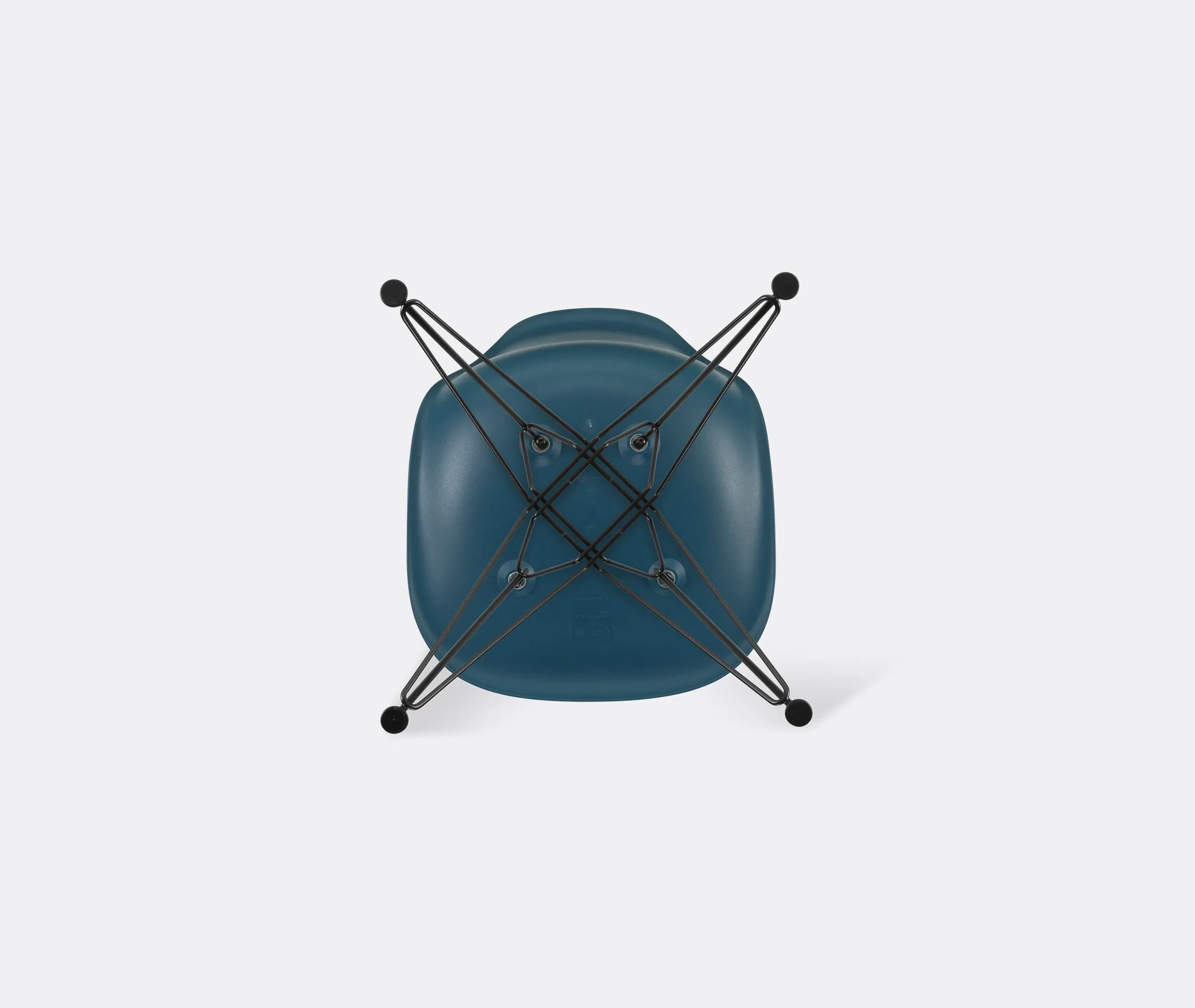 DSR Side Chair with Wire Base - Blue, Steel