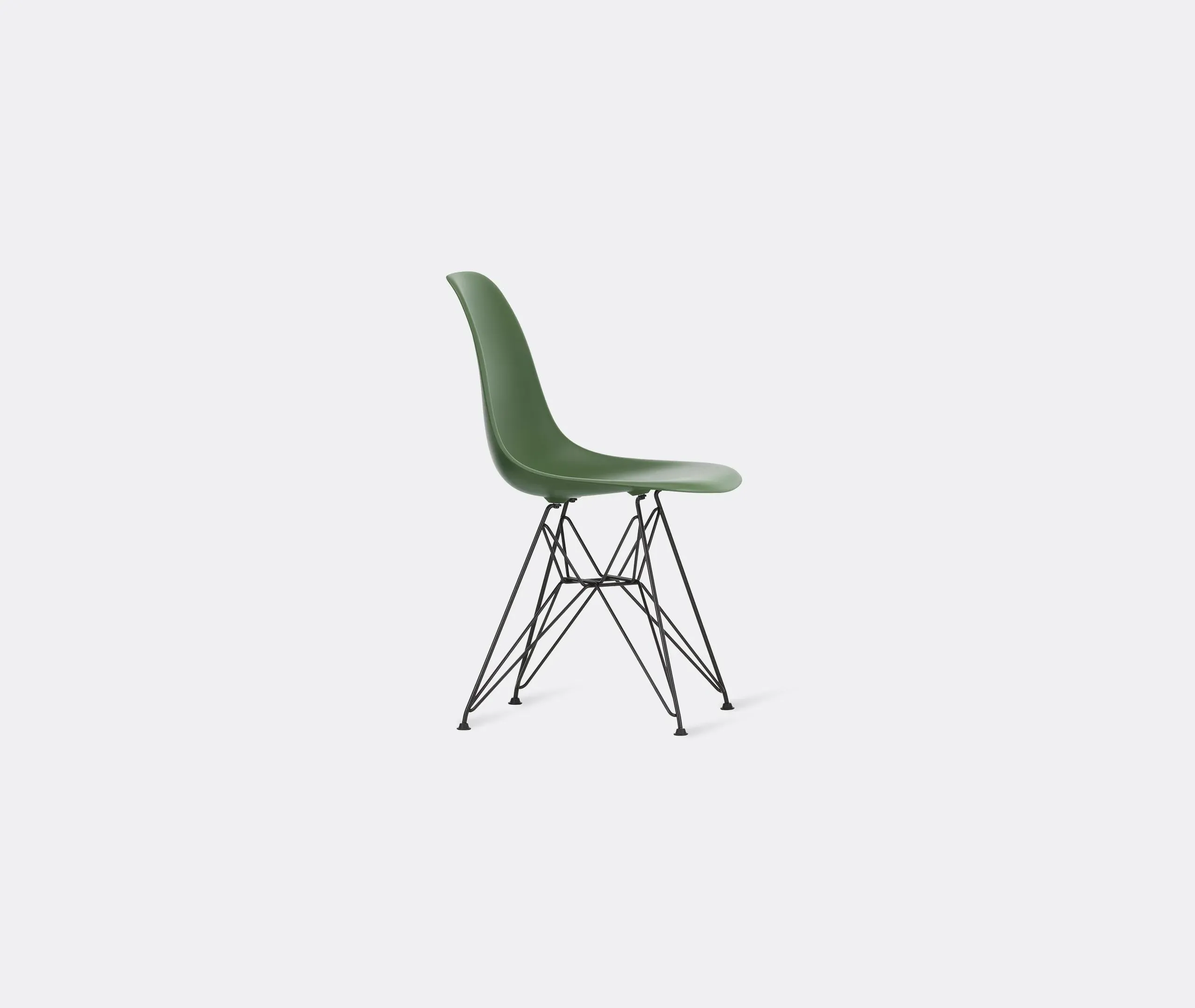 DSR Side Chair with Wire Base - Green, Steel