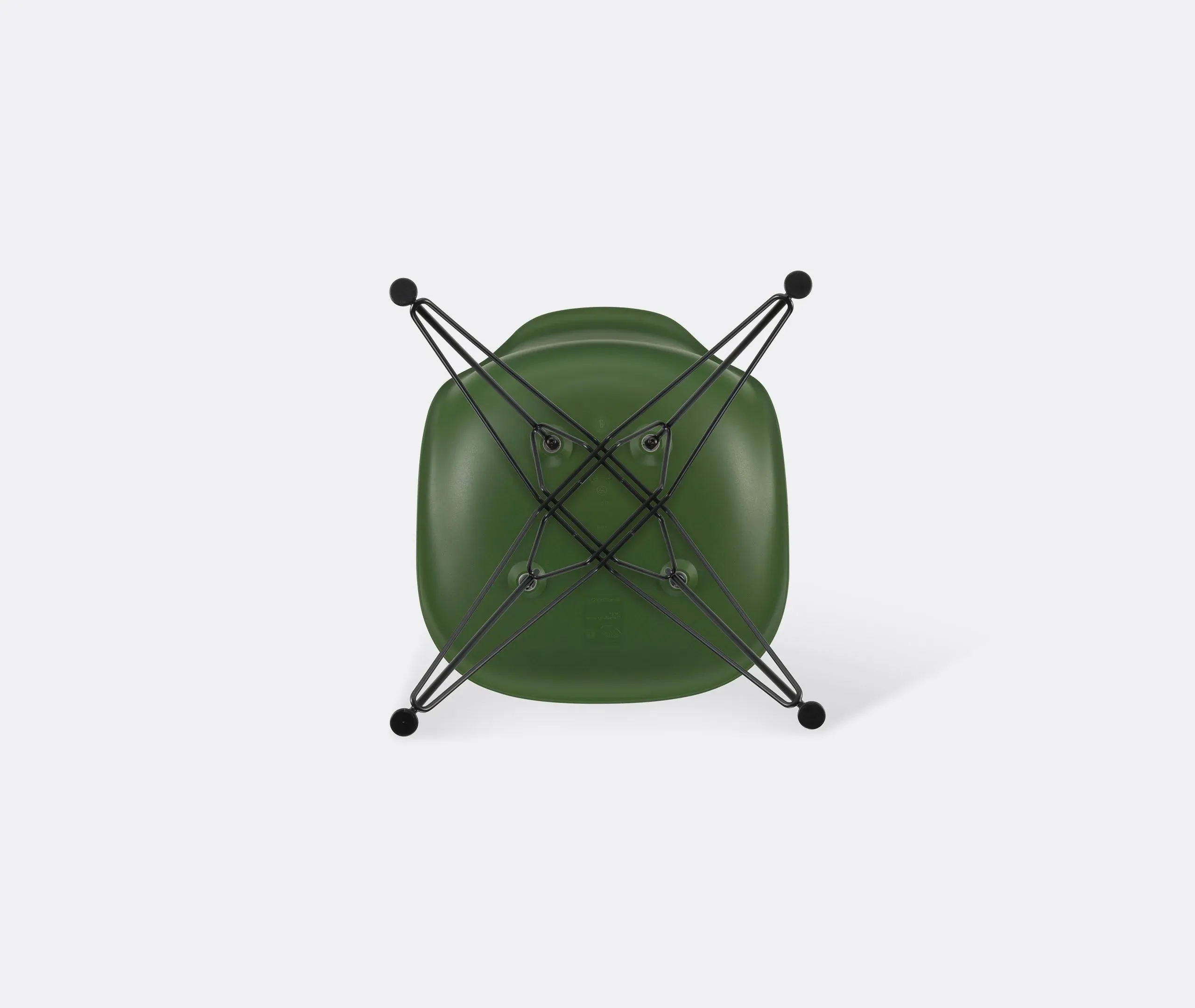 DSR Side Chair with Wire Base - Green, Steel