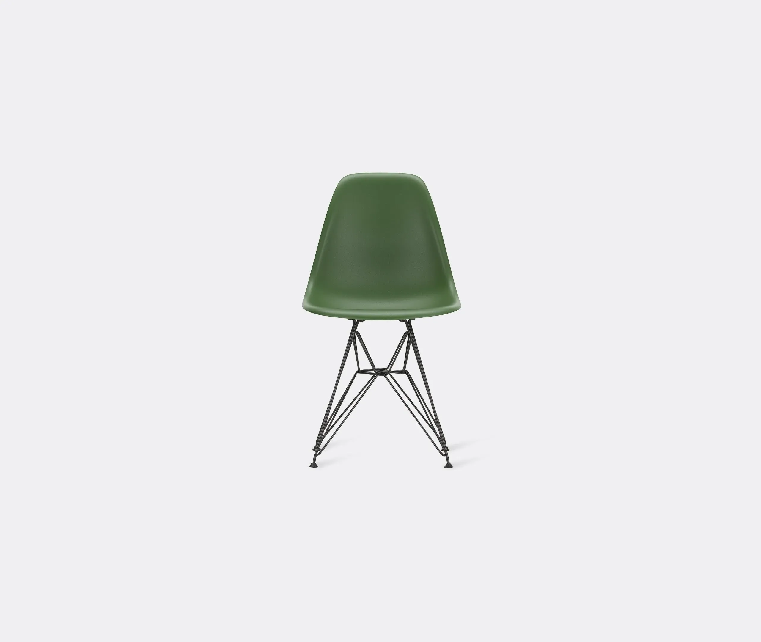 DSR Side Chair with Wire Base - Green, Steel