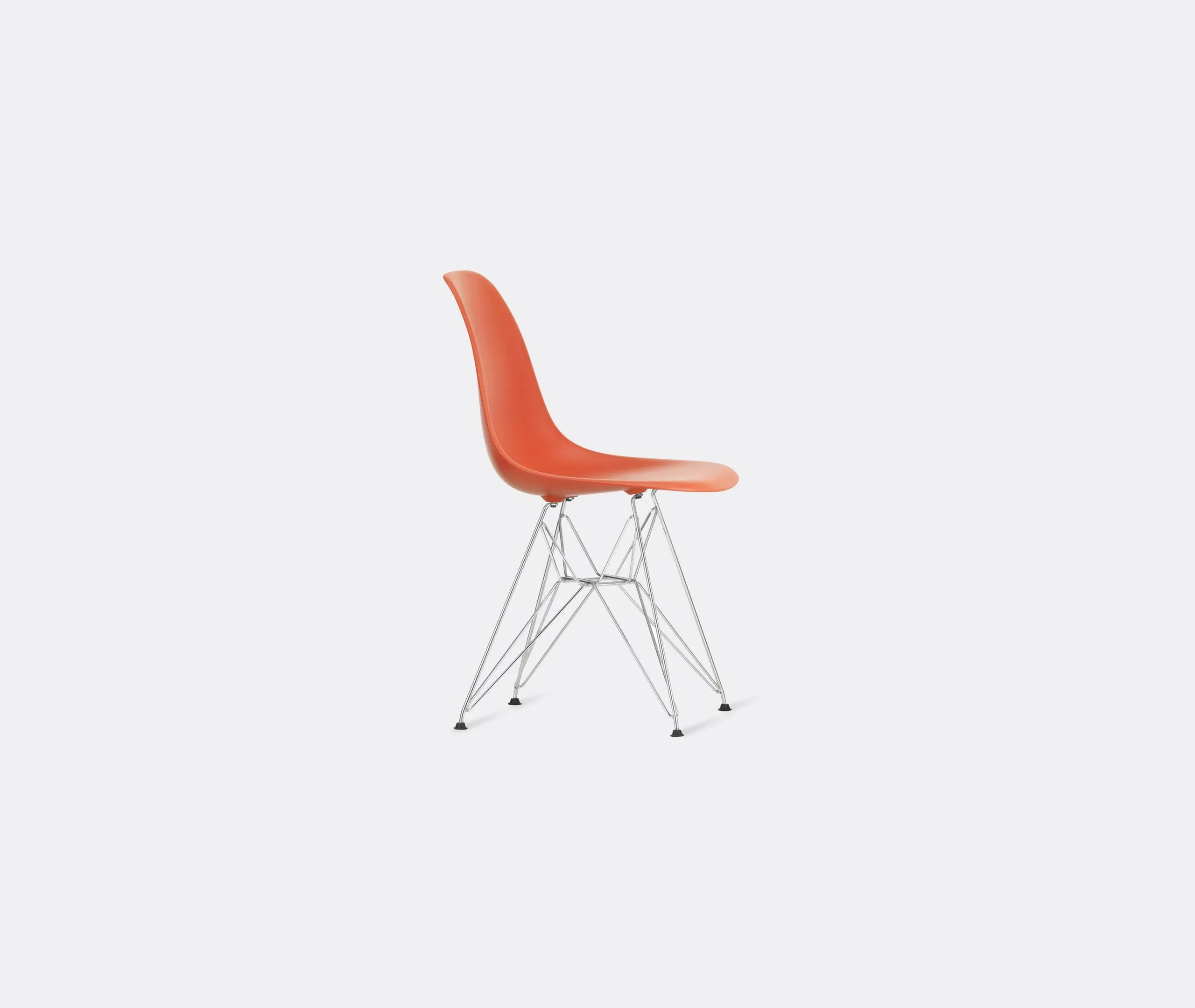 DSR Side Chair with Wire Base - Red, Steel