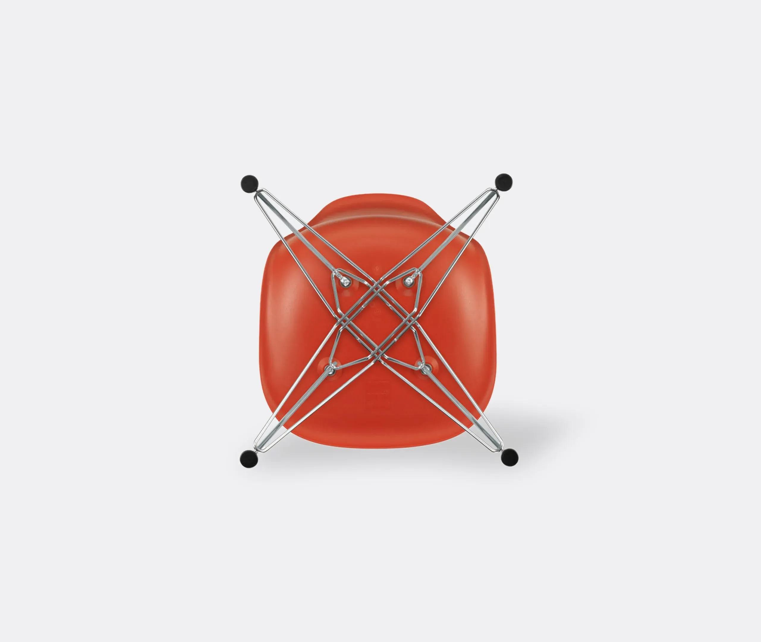DSR Side Chair with Wire Base - Red, Steel