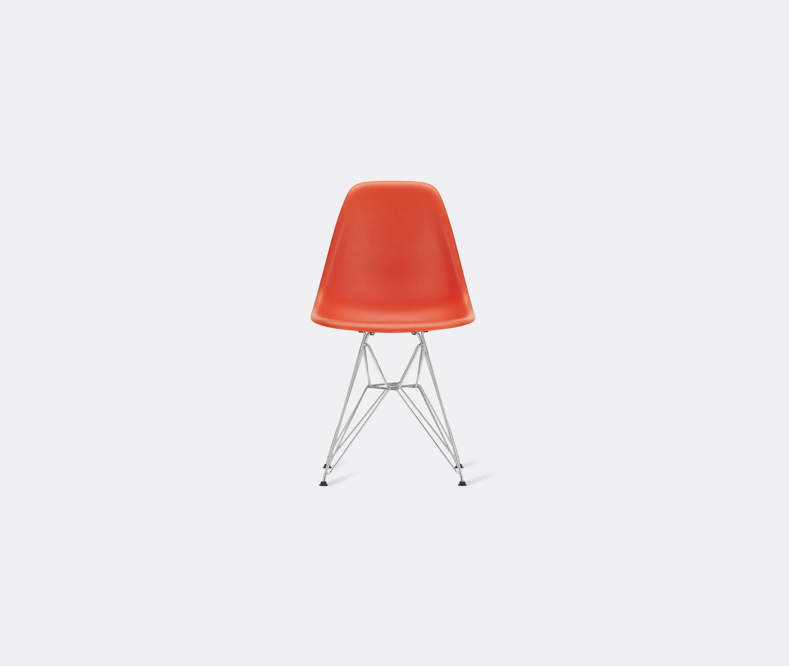 DSR Side Chair with Wire Base - Red, Steel