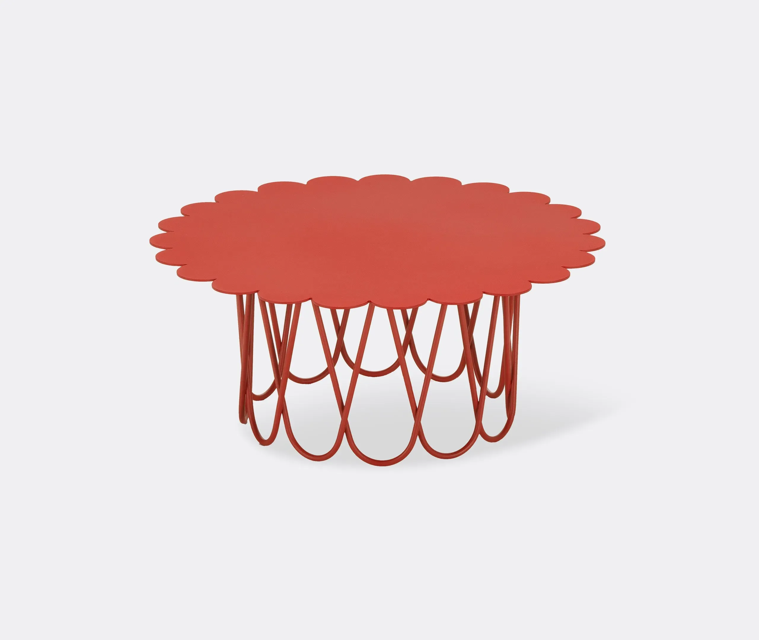 Flower Side Table - Red, Powder-Coated Steel