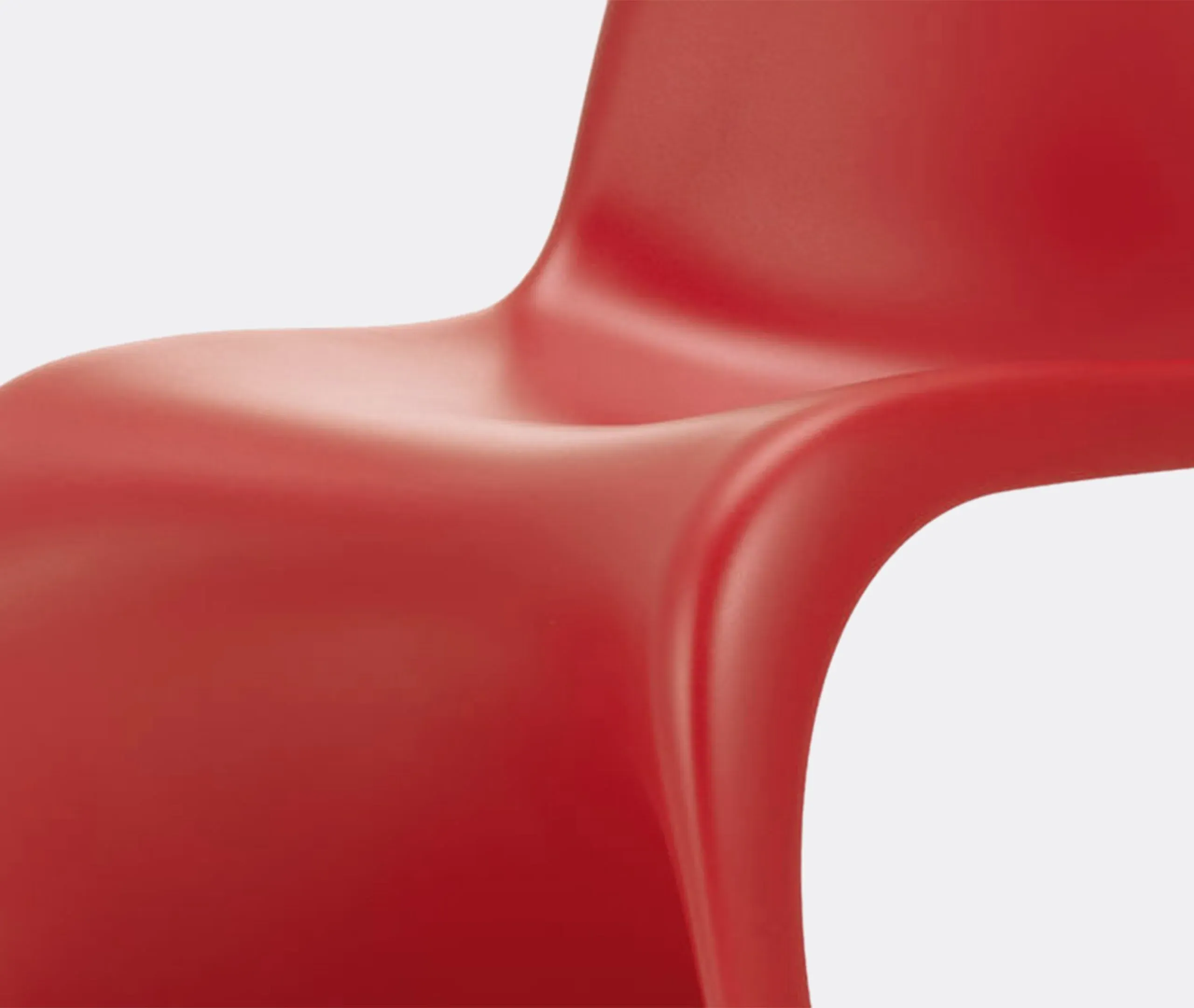 Junior Chair with Curved Design - Red, Plastic
