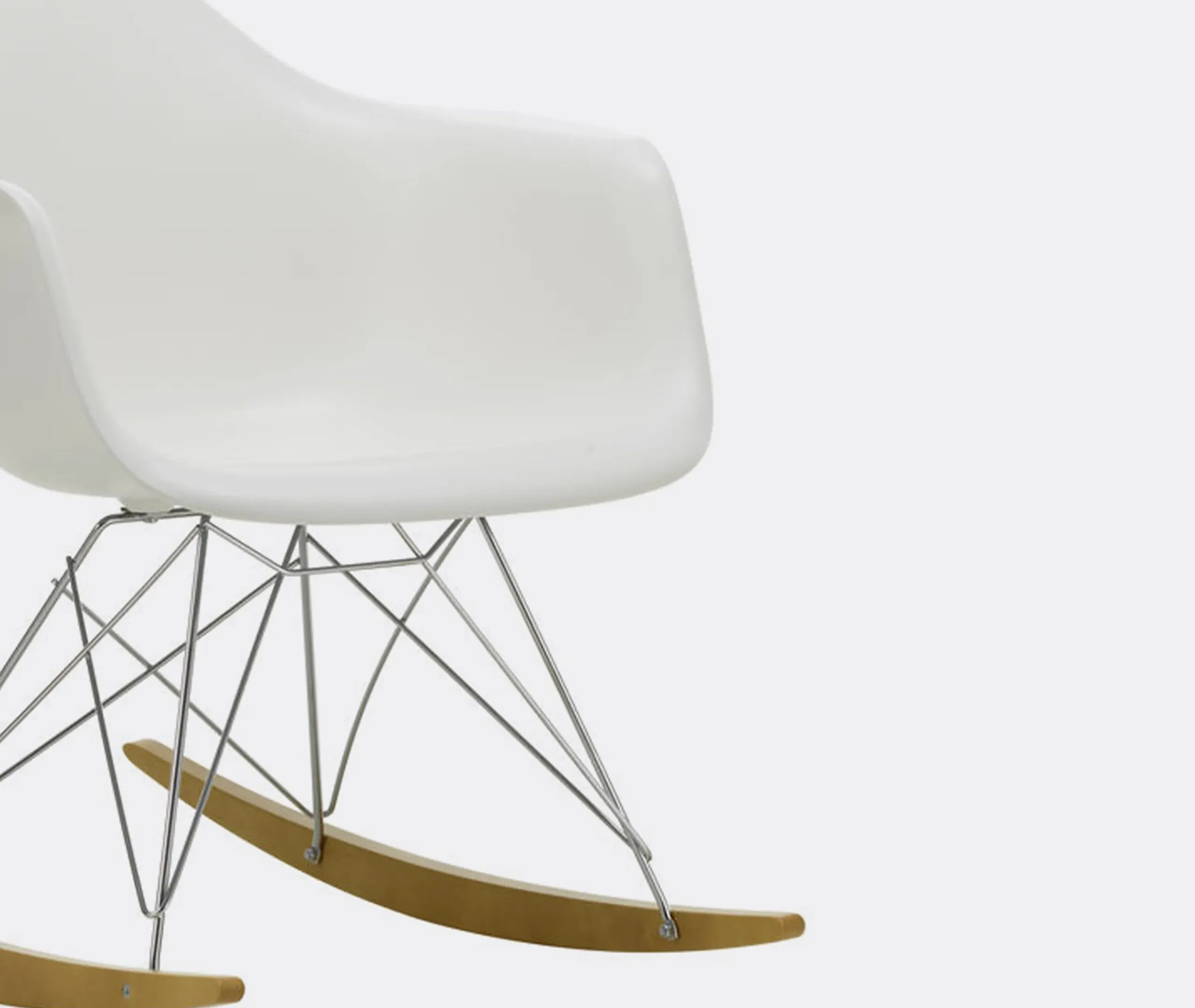 Rocking Armchair with Rod Base - White, Plastic