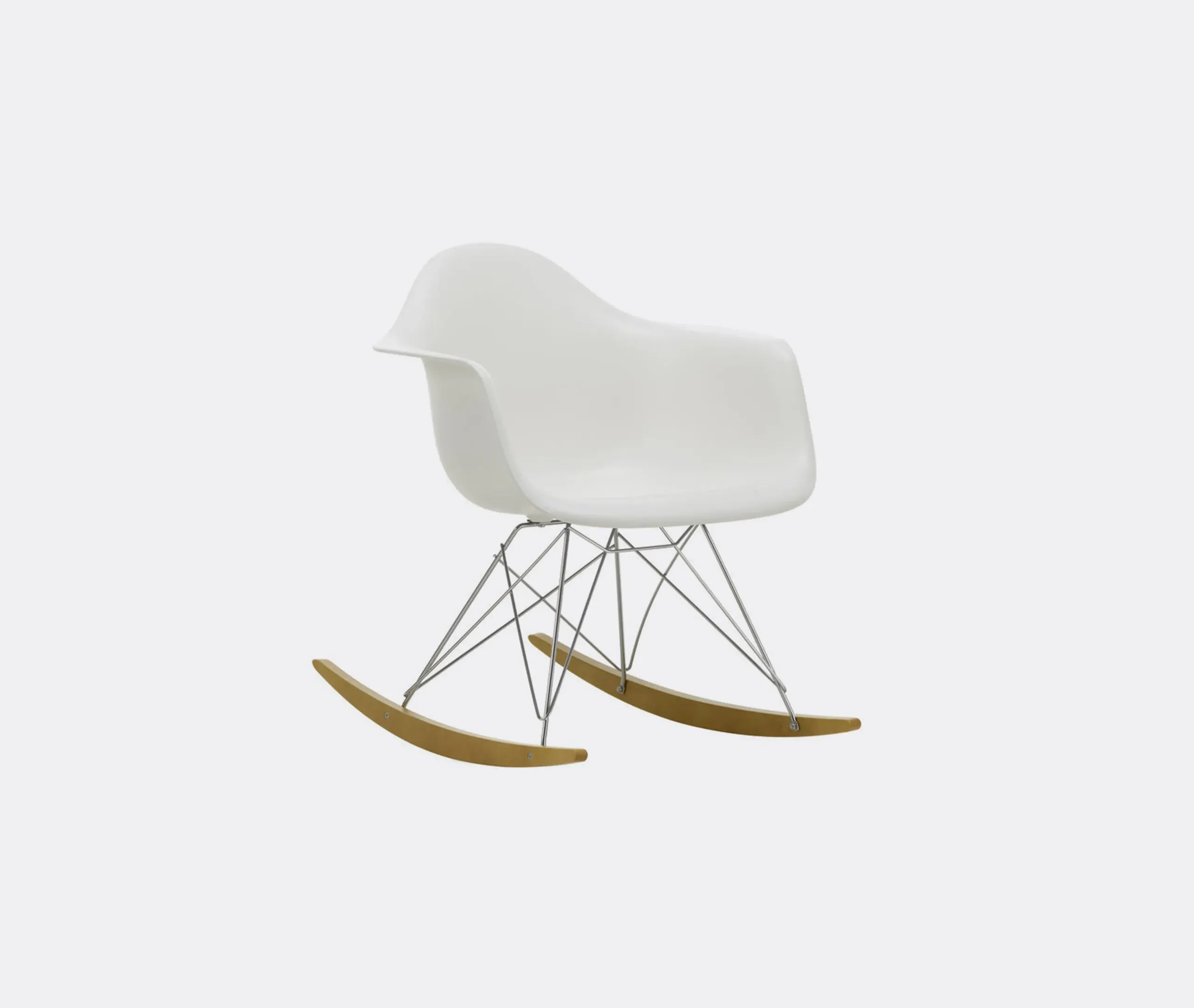 Rocking Armchair with Rod Base - White, Plastic