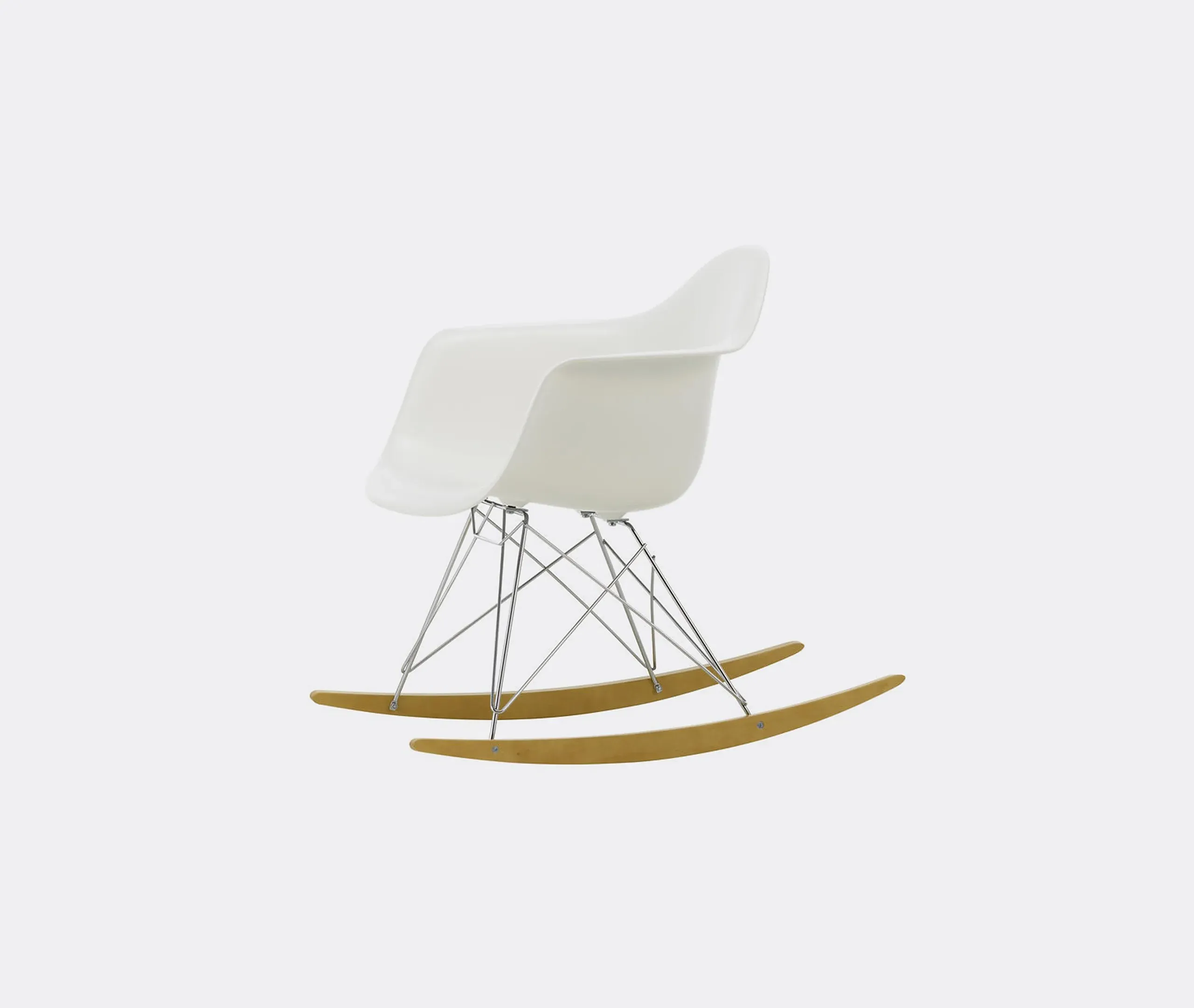 Rocking Armchair with Rod Base - White, Plastic