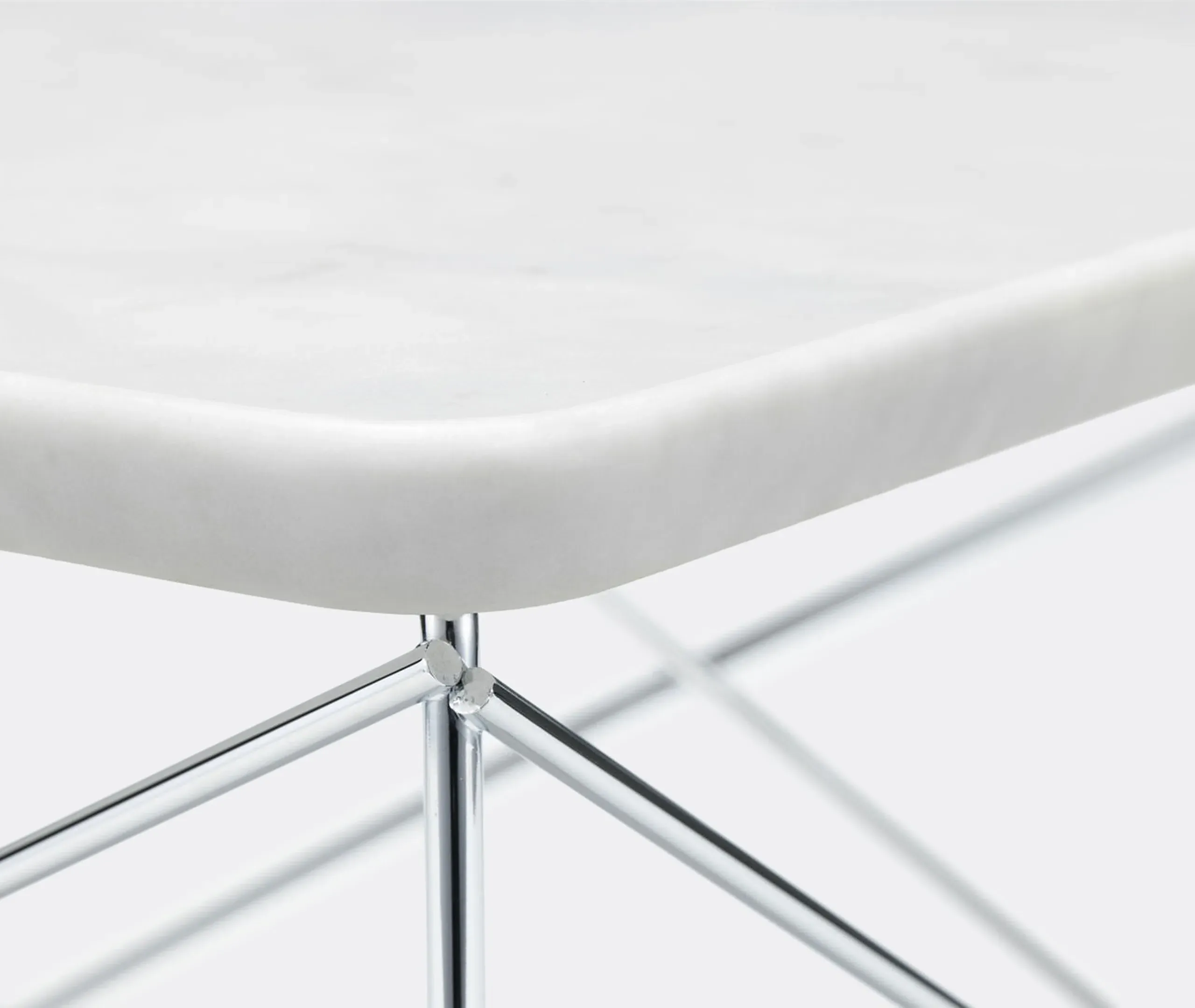 Square Occasional Table - Marble, Chrome Steel