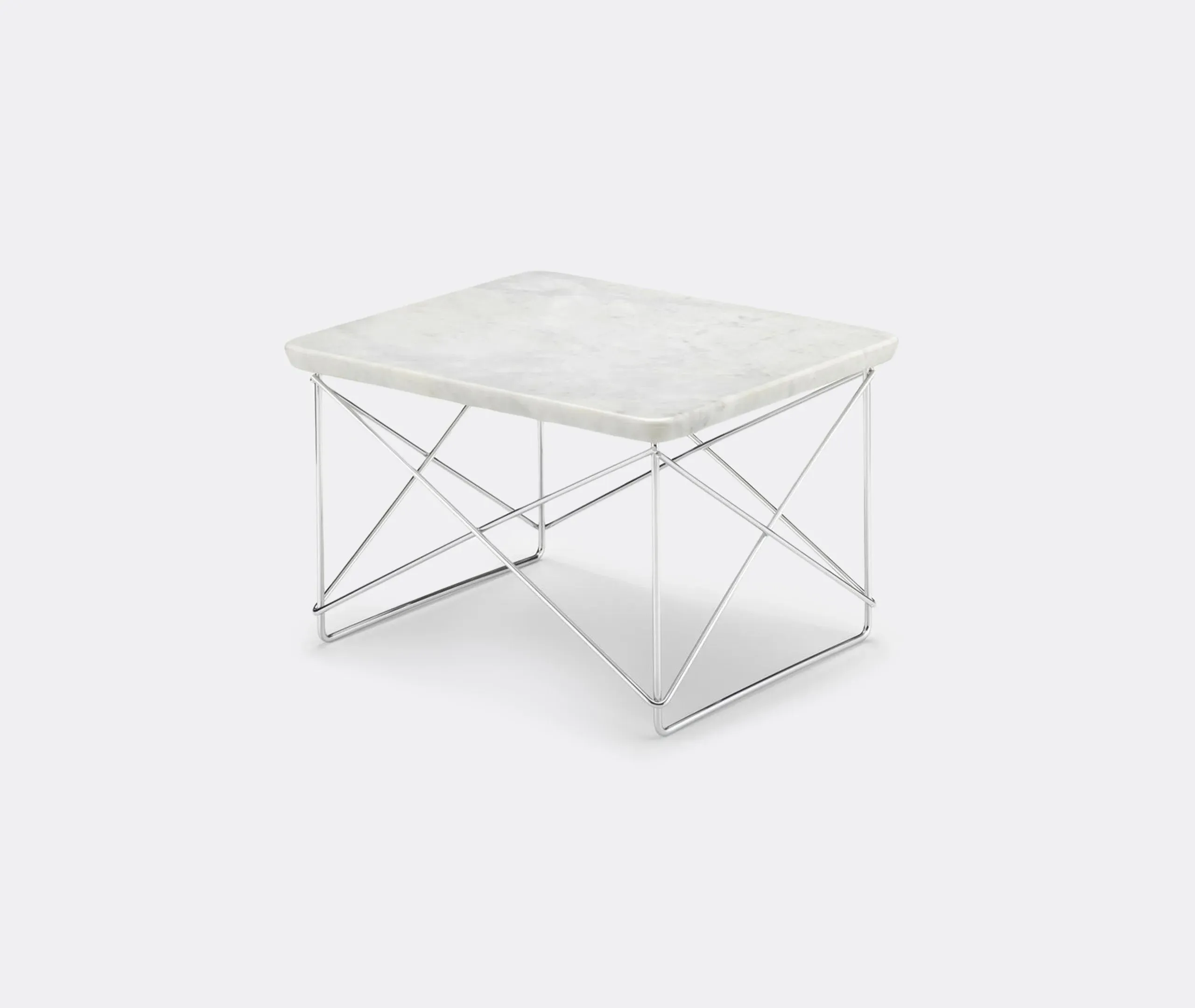 Square Occasional Table - Marble, Chrome Steel