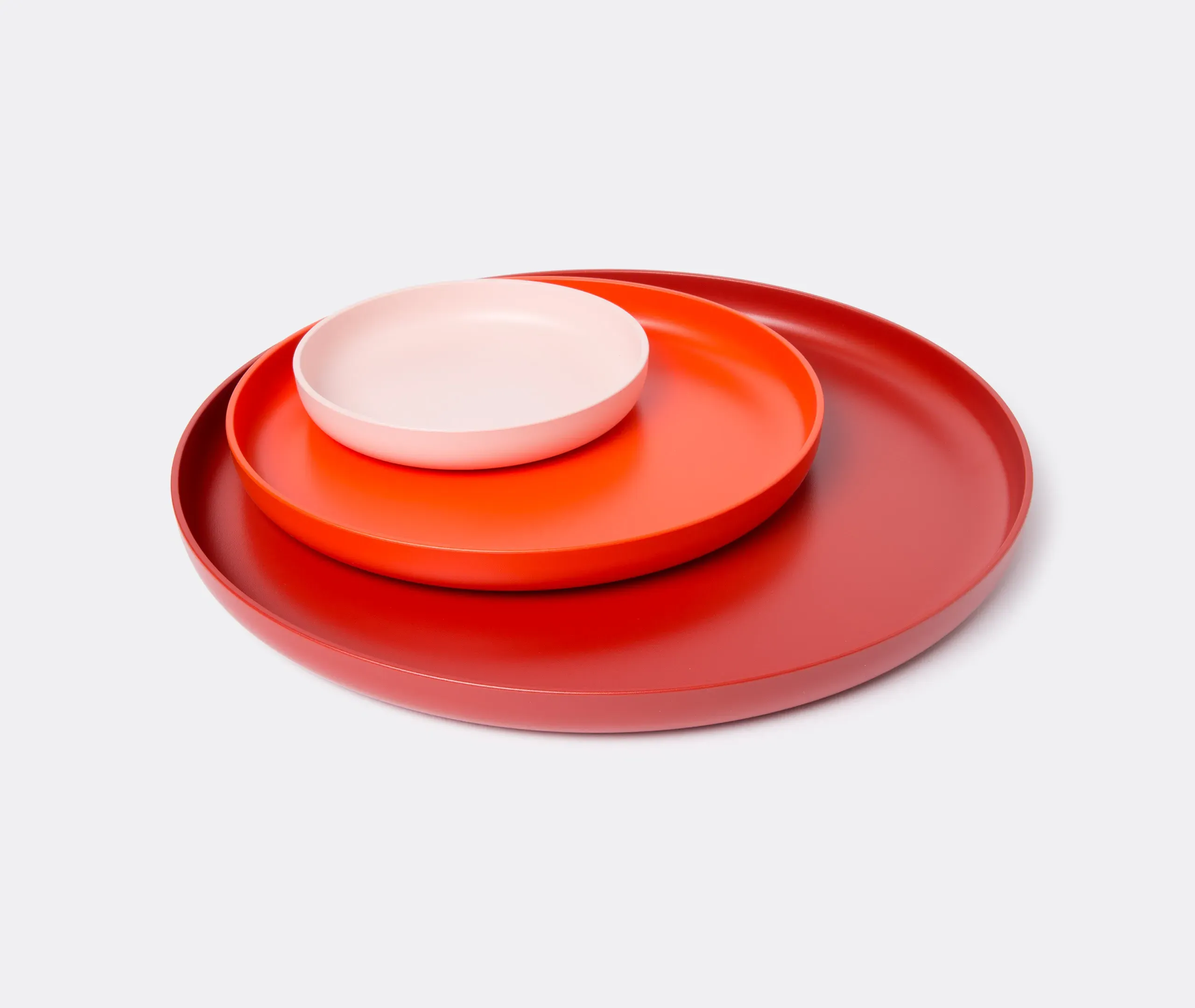Trays Set of Three Serving Trays - Red, Plastic product