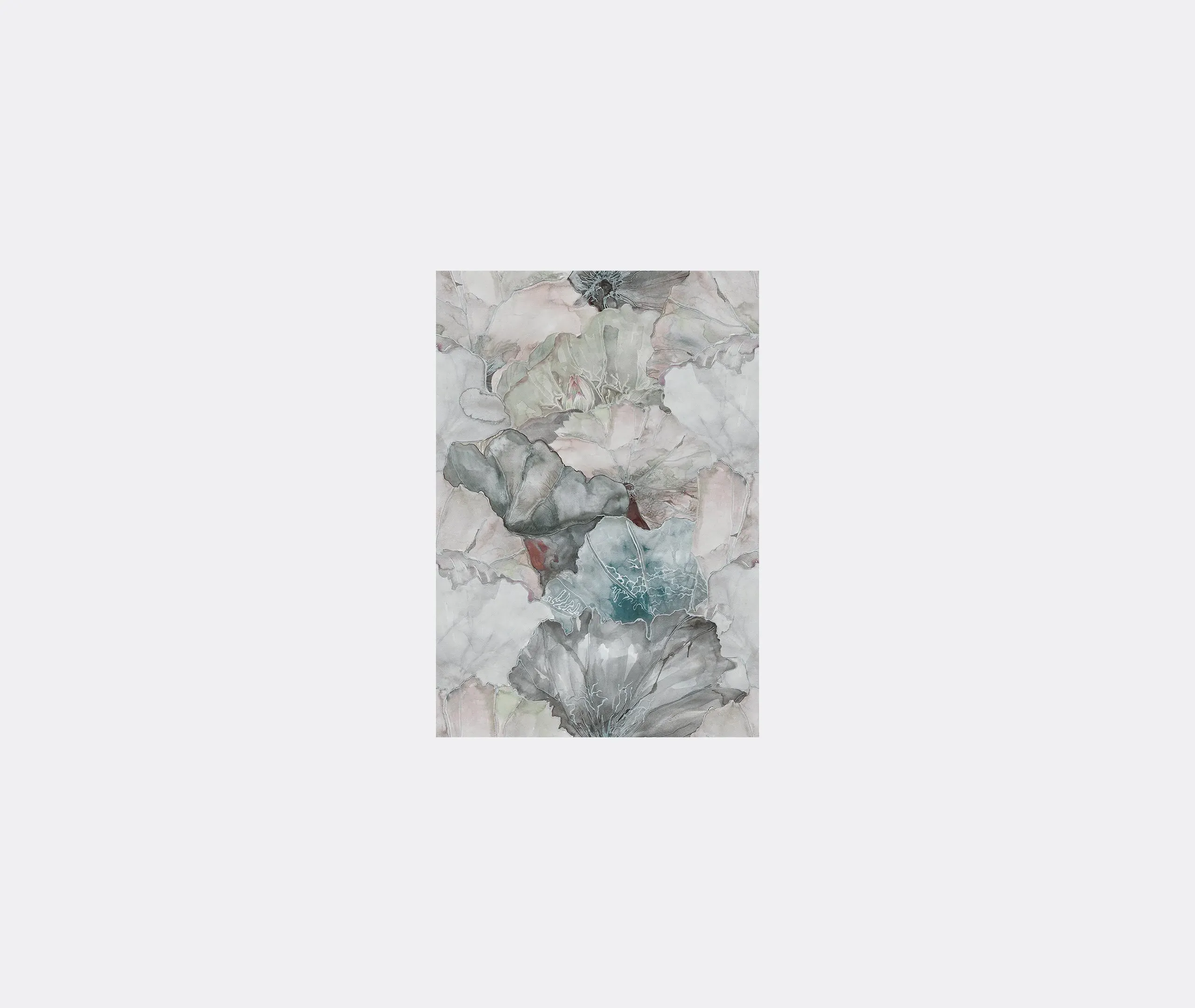 Floral Wallpaper Waterproof - Blue, Wet System image