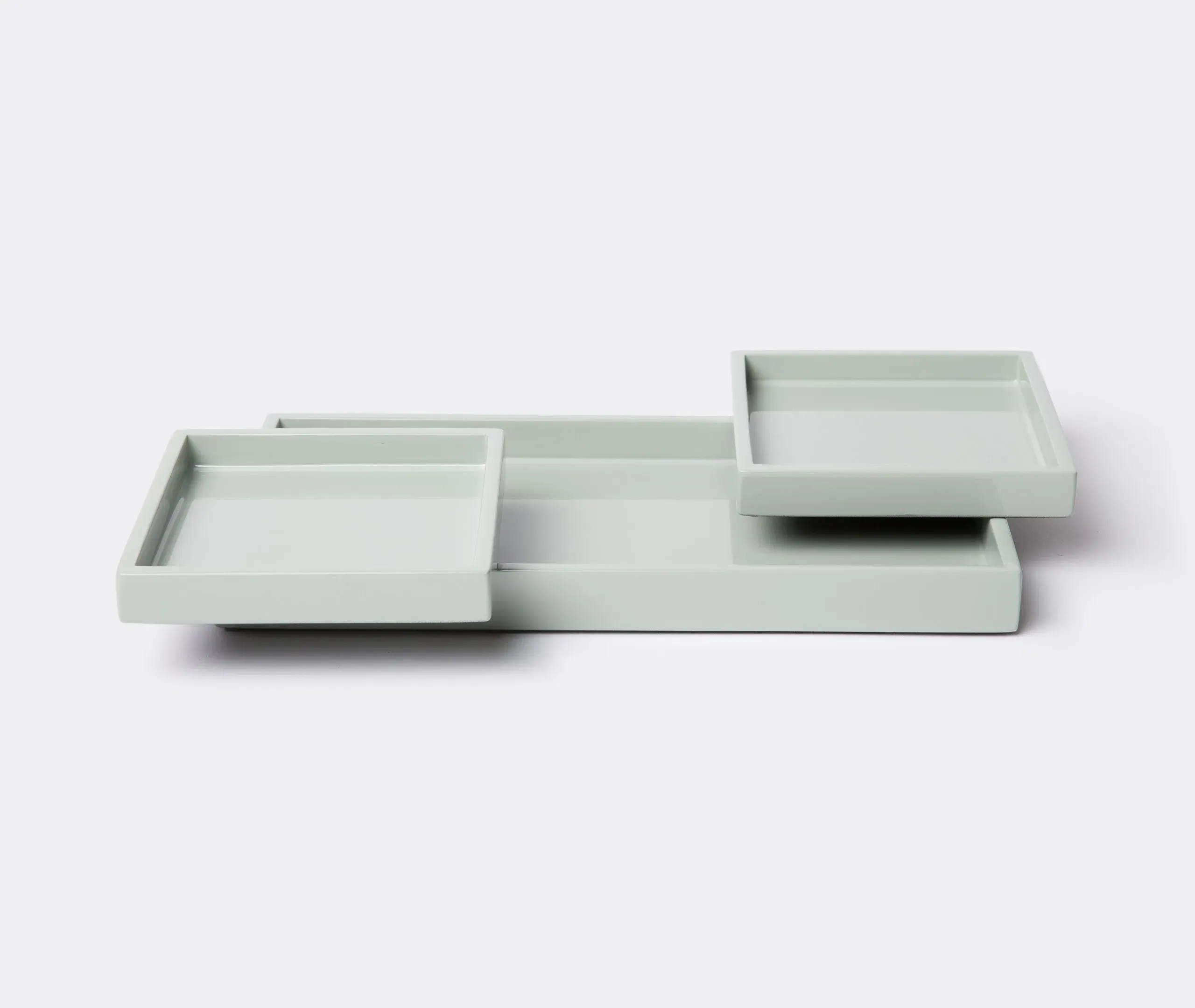 3-Piece Serving Tray Set - Grey, MDF