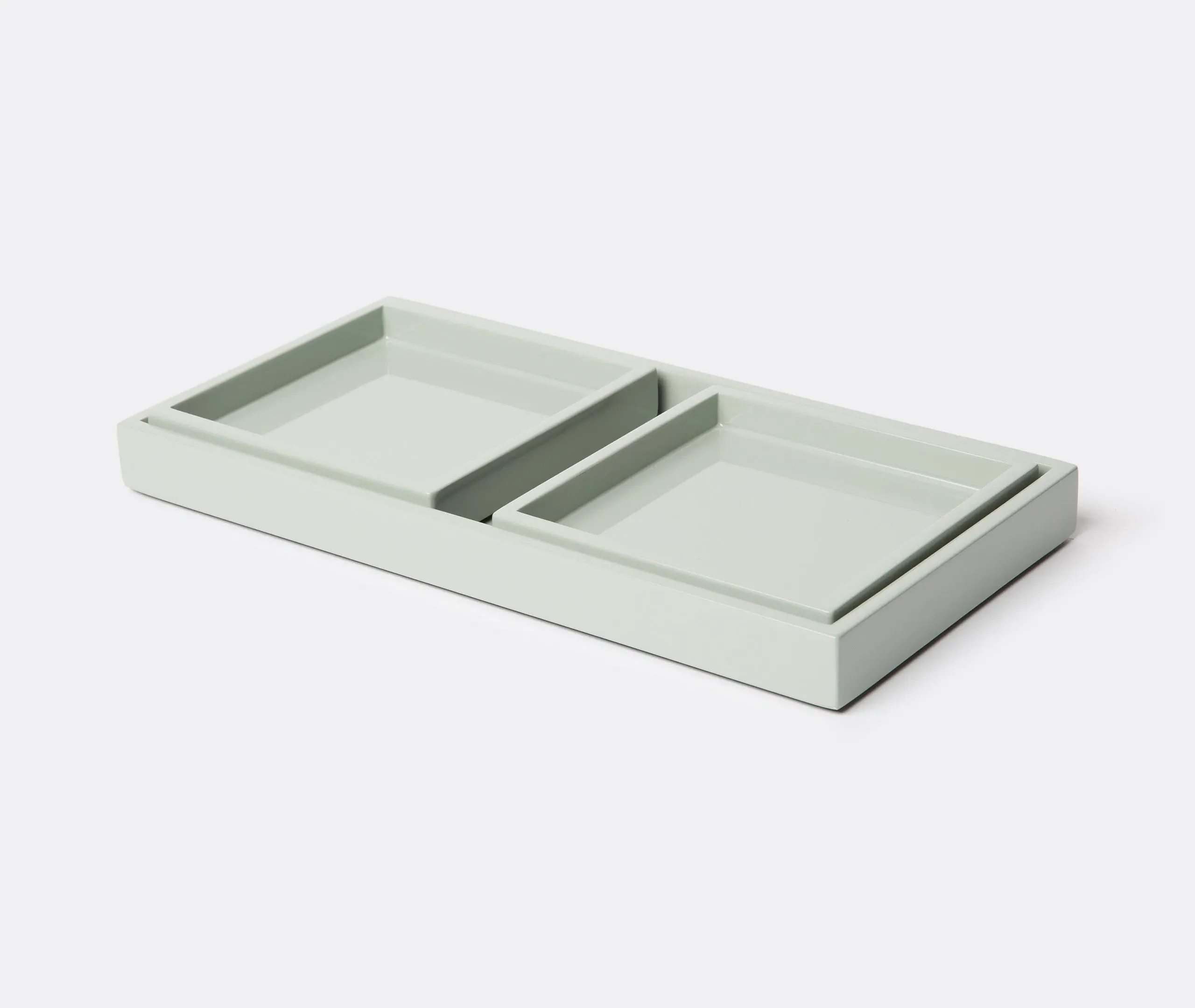 3-Piece Serving Tray Set - Grey, MDF image