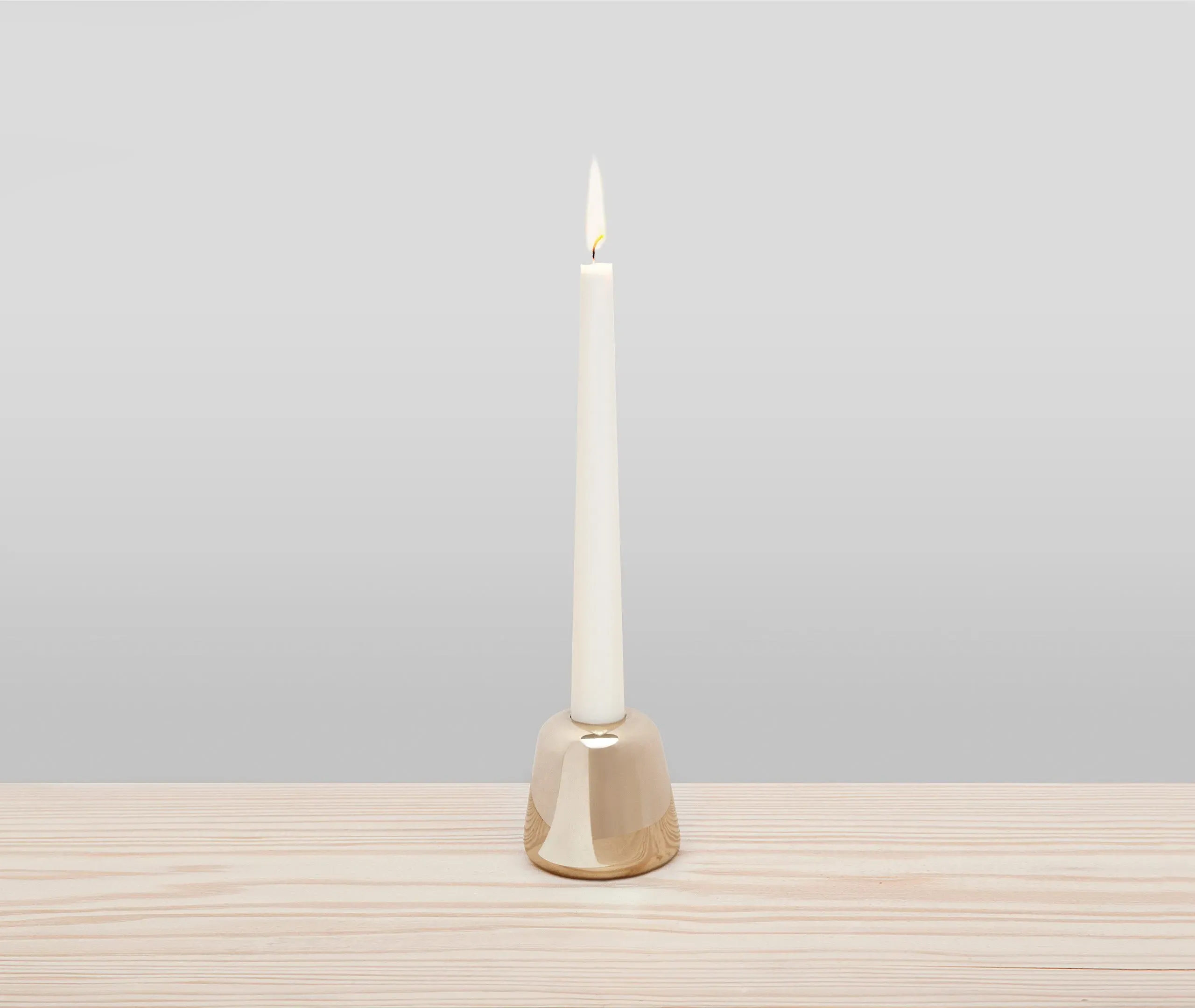 Candleholder with Single Candle Fitting - Brass