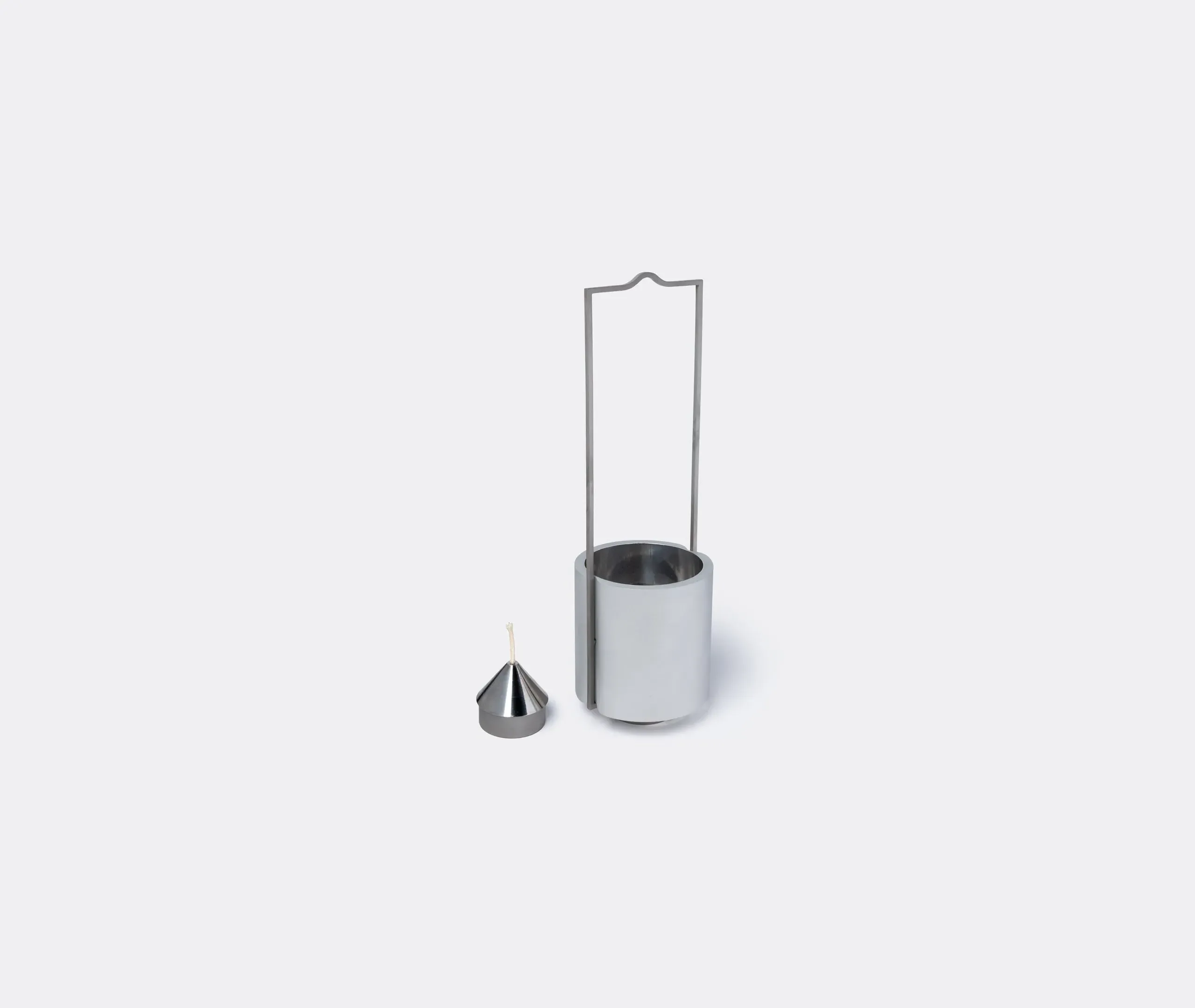 Oil Lantern with Handle - Silver, Steel