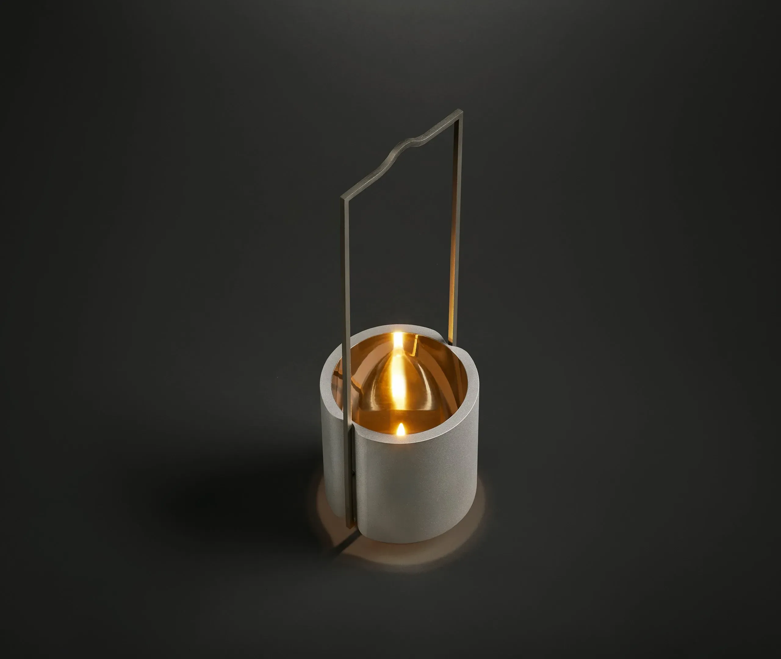 Oil Lantern with Handle - Silver, Steel