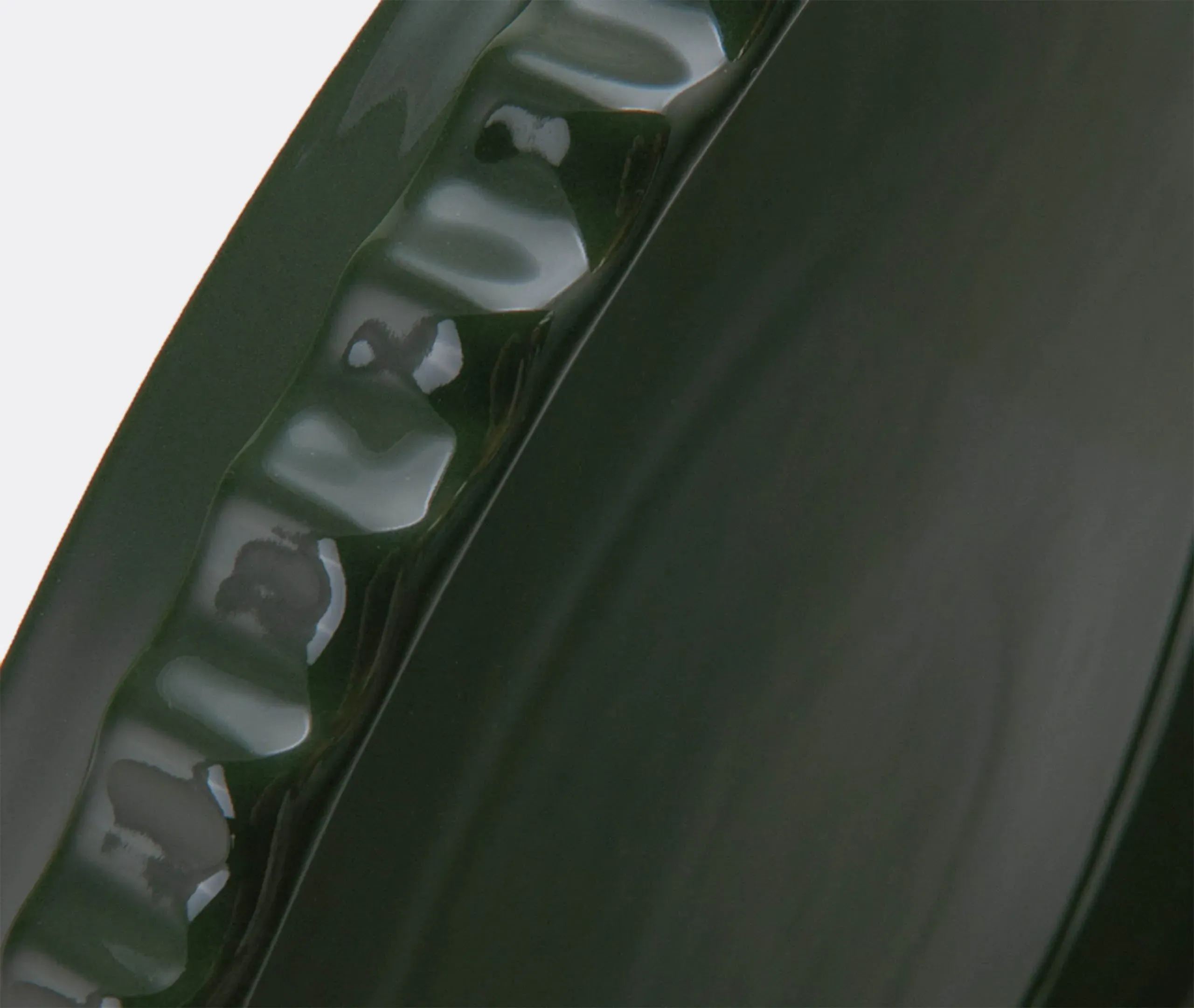 Dinner Plate with Linear Creases - Green, Porcelain
