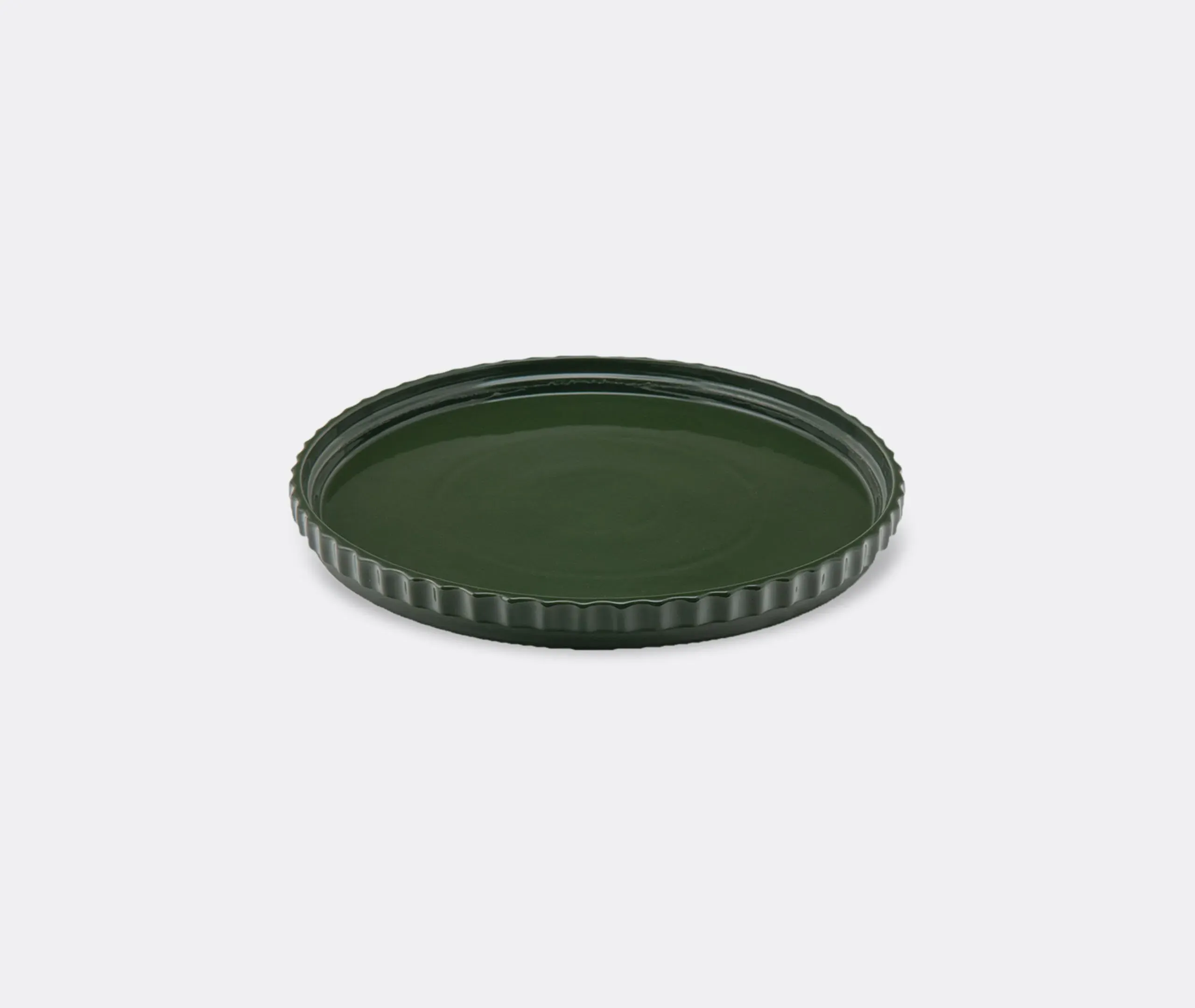 Dinner Plate with Linear Creases - Green, Porcelain image