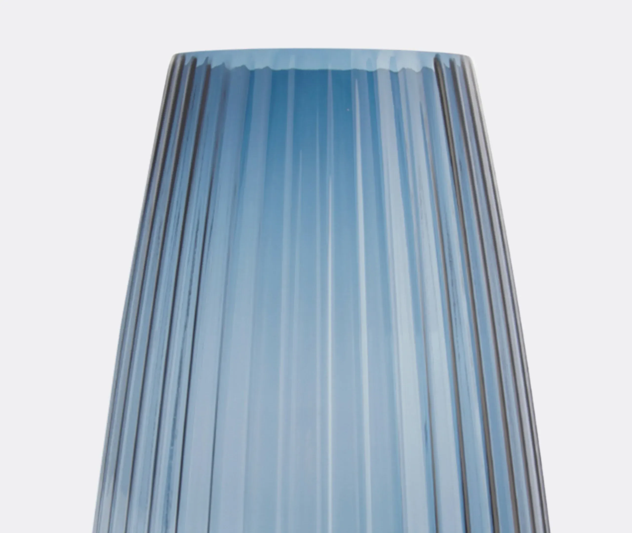 Extra Large Ribbed Vase - Blue, Glass