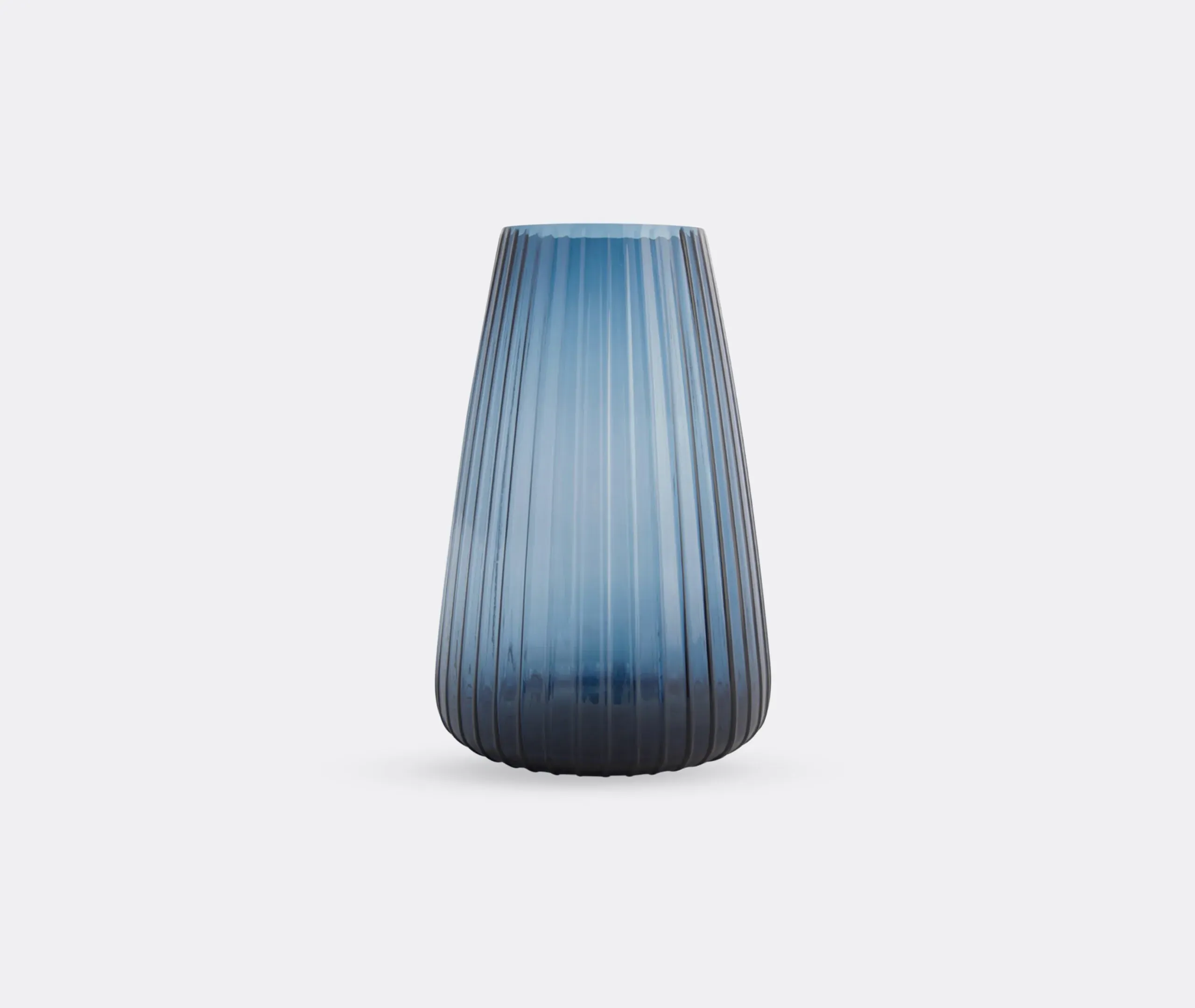 Extra Large Ribbed Vase - Blue, Glass image