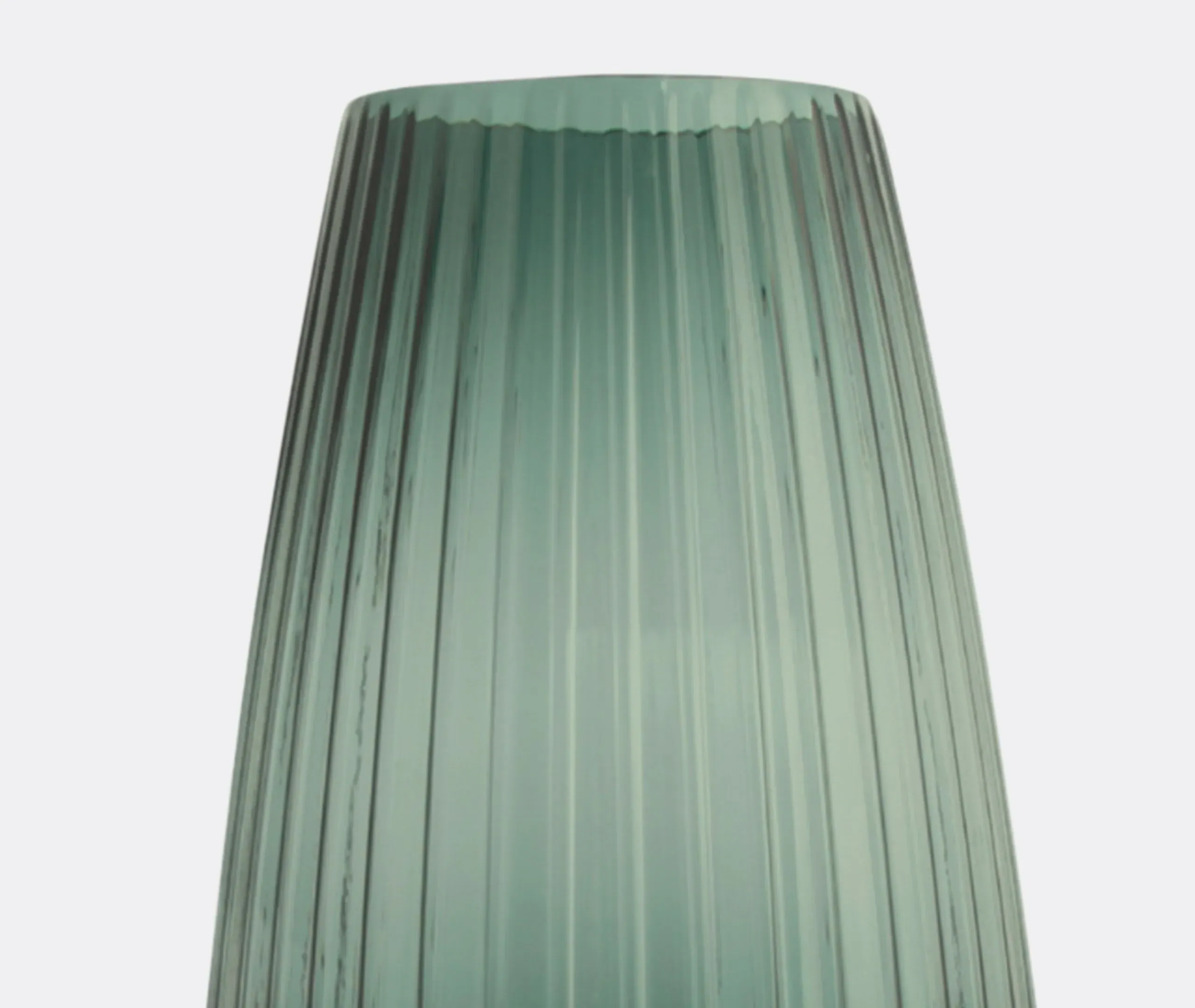 Extra Large Ribbed Vase - Green, Glass