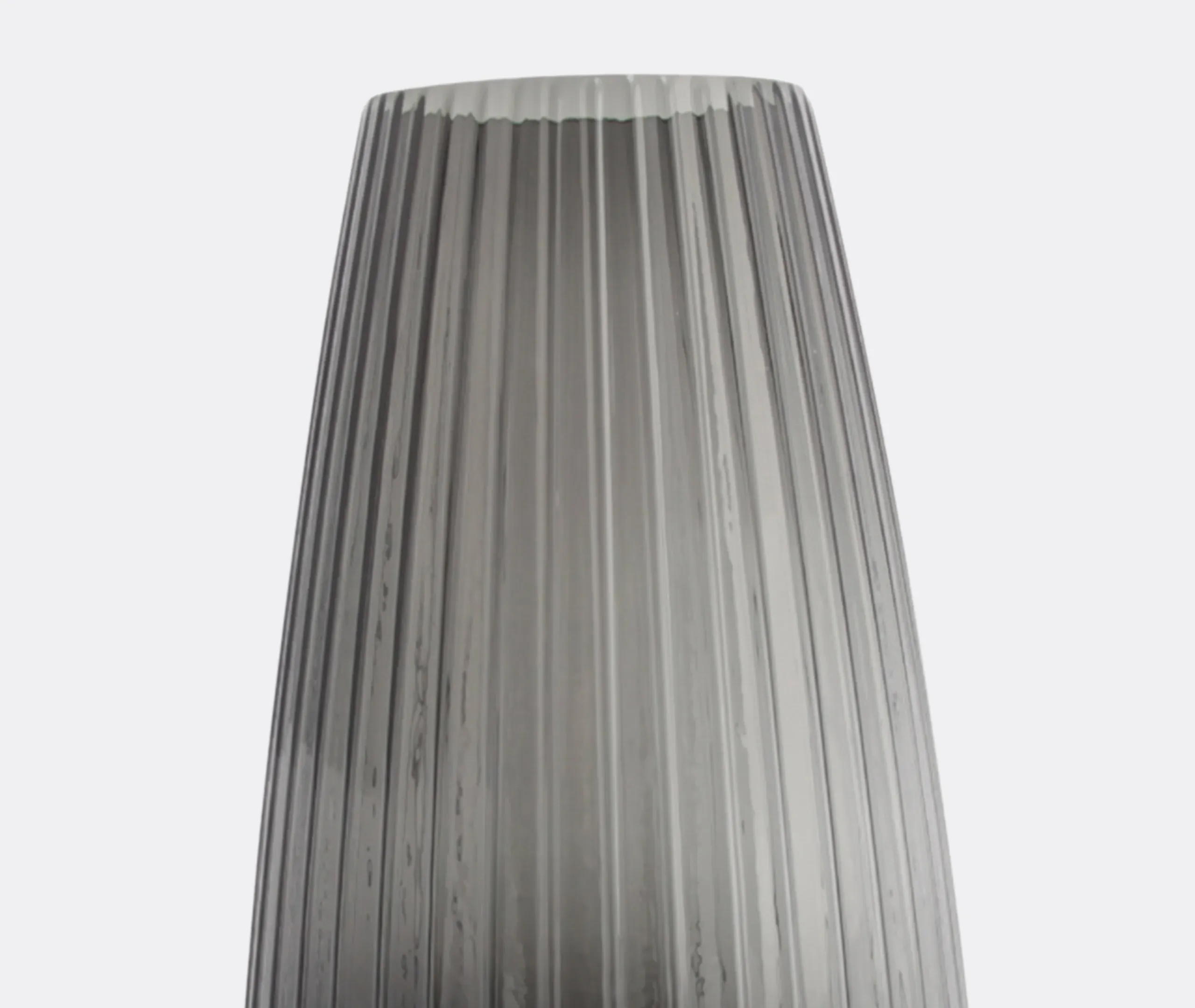 Extra Large Ribbed Vase - Grey, Glass