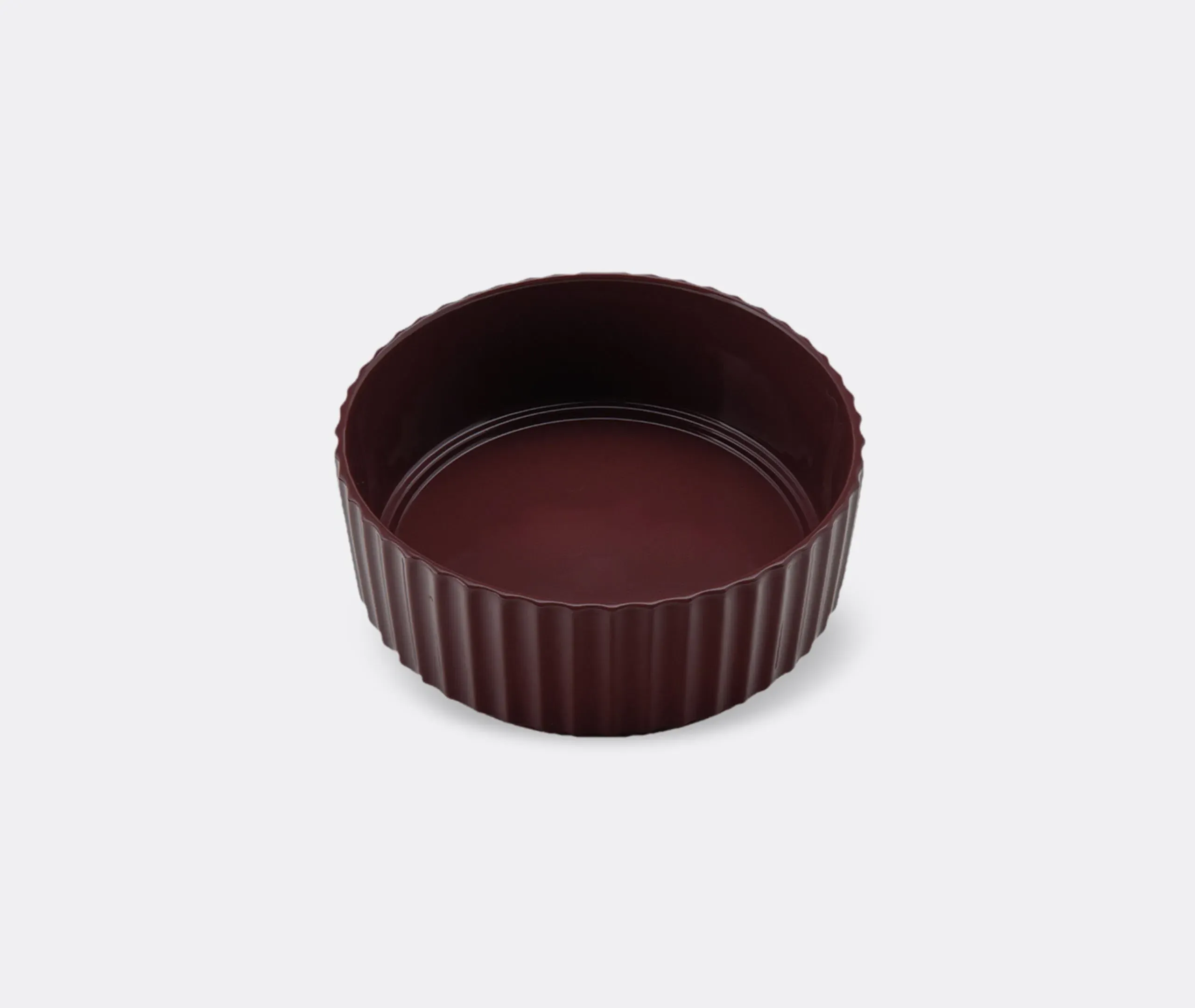 Handcrafted Bowl with Linear Creases - Brown